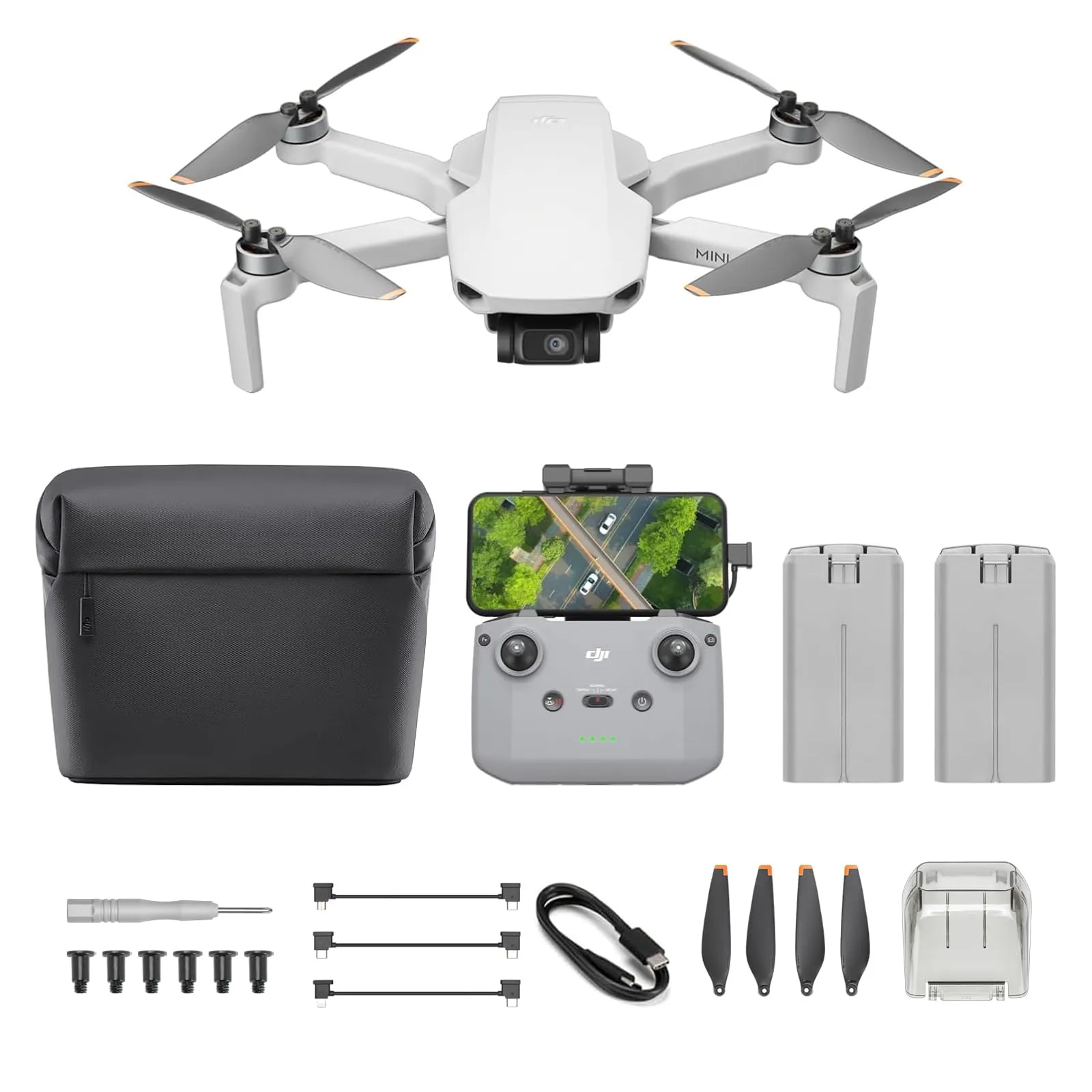 DJI Mini 4K Bundle, Drone con Fotocamera 4K HD, Meno di 249 g, Stabilizzatore 3 Assi, Trasmissione Video 10 km, Return Automatico, Resistenza al Vento (Mini 4K Bundle Spina di ricarica)