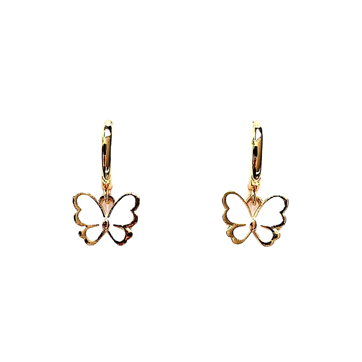 Orecchini Placcati in Oro con Farfalle Colorate - Orecchini da Ragazza con Ciondolo a forma di Farfalla - Perfetti come Regalo -Butterflies