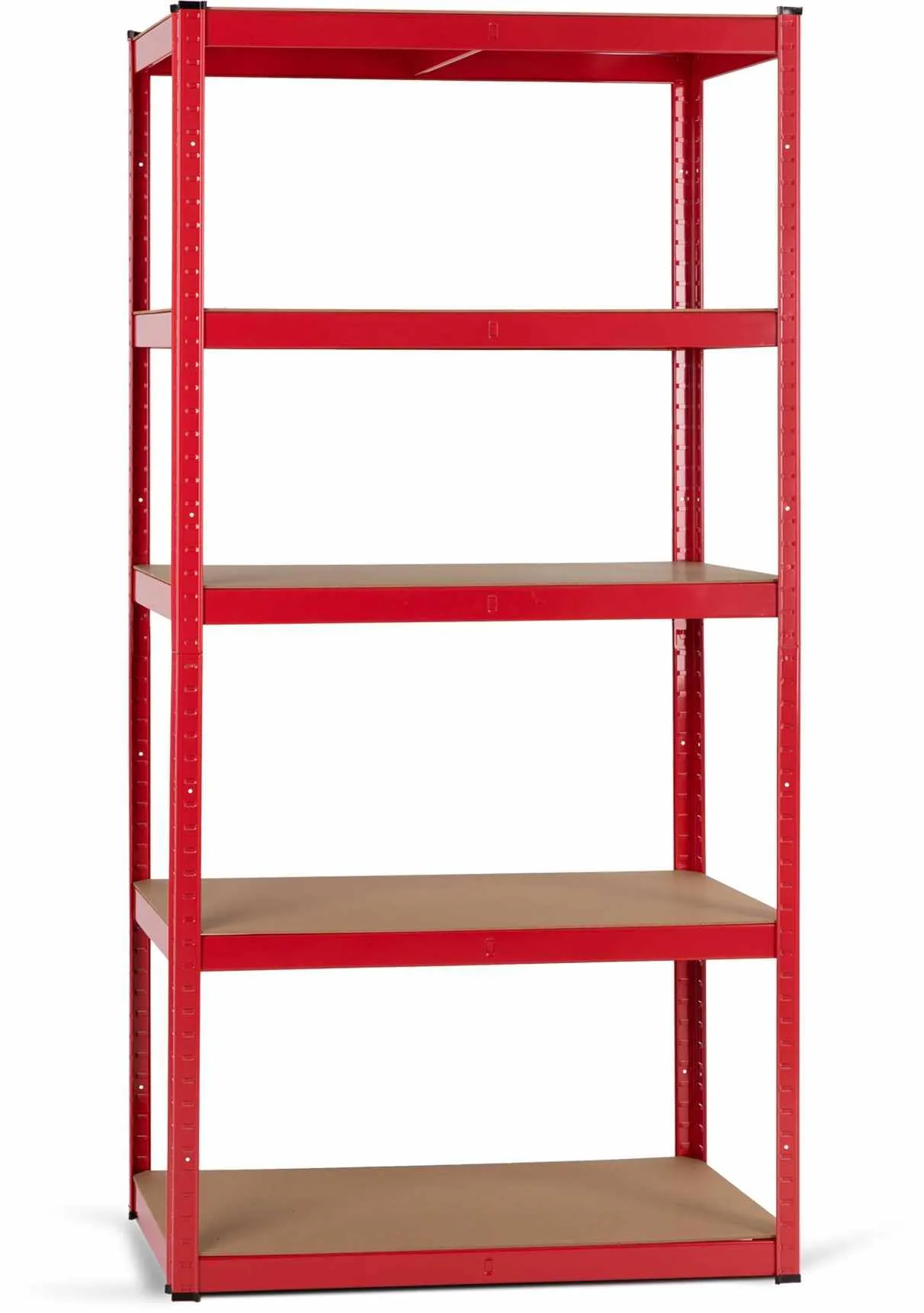 Stagecaptain Heavyrack HR-175 RD Scaffale in Metallo - Scaffalatura per magazzino - Scaffale per carichi pesanti - 875kg di capacità di Carico - 5 ripiani in legno MDF regolabili - Rosso
