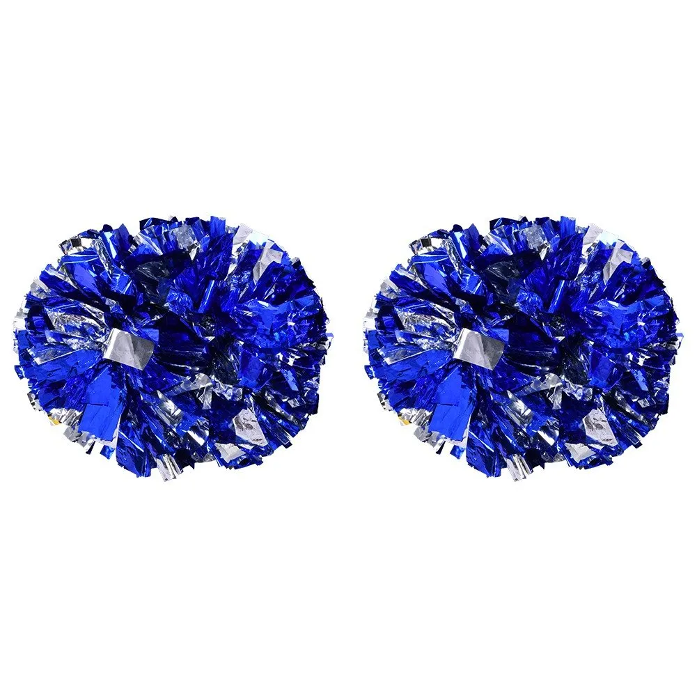 Dilwe Cheerleader Pom Poms, 1 Paio di 8 Colori di plastica di qualità Cheerleader Aerobica Mano Fiore Palla per i Giochi Scuola di Sport Competizione(Argento + Blu)