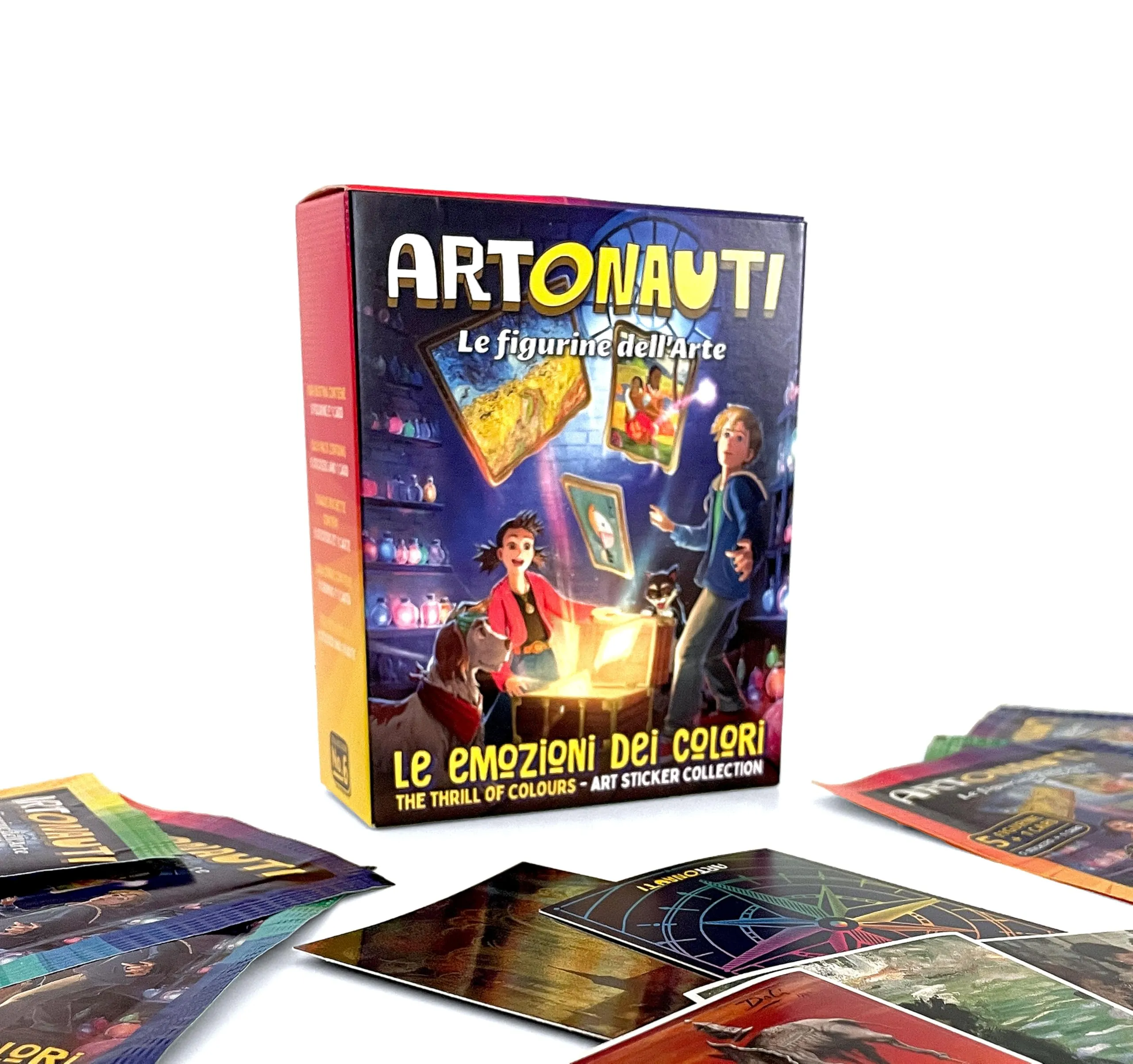 ARTONAUTI Le Emozioni dei Colori, Collezione di Figurine d'Arte, Box da 25 Pacchetti, 5 Figurine + 1 Card per Pacchetto
