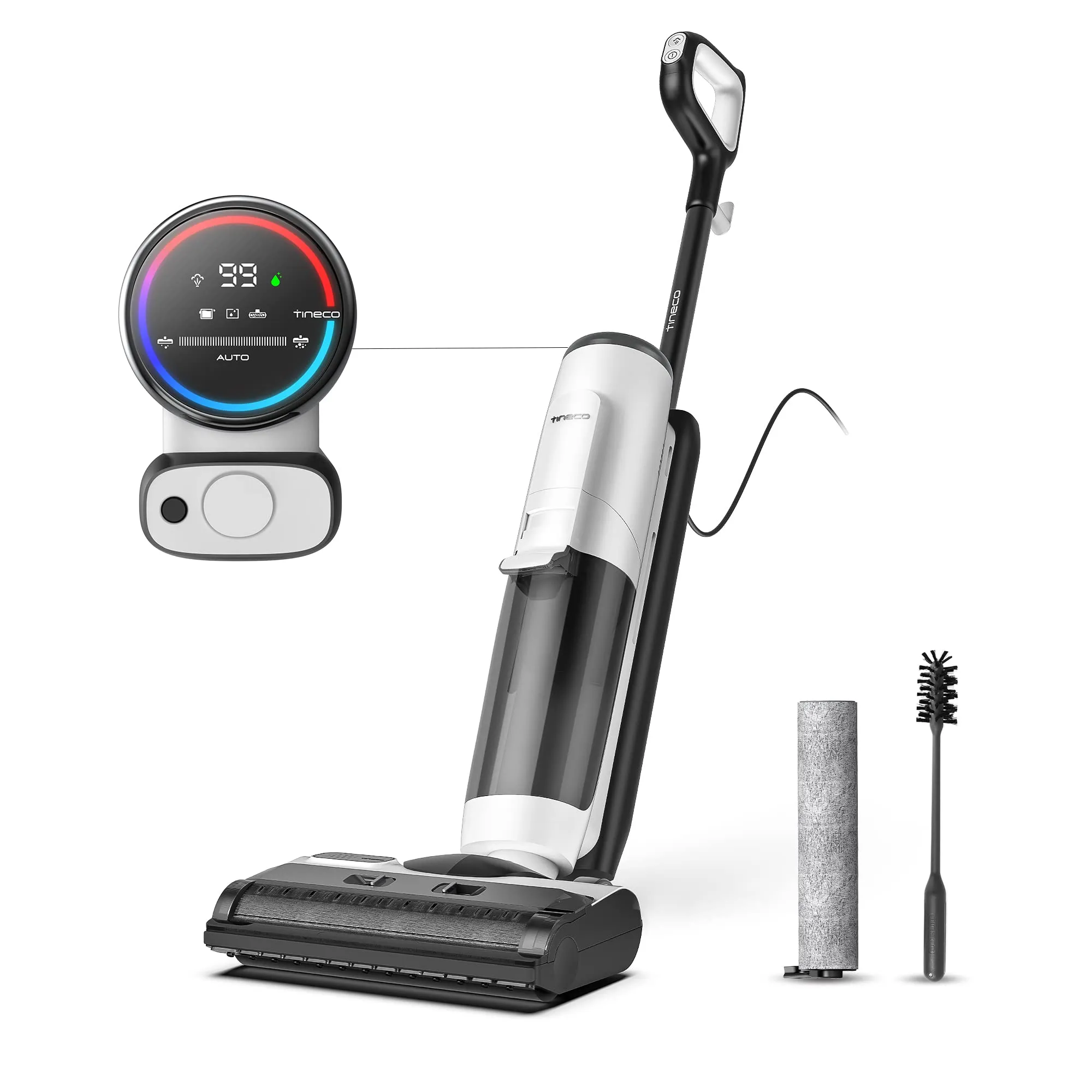 Tineco FLOOR ONE S5 STEAM Aspirapolvere Lavapavimenti Intelligente e Pulitore a Vapore per Pavimenti Duri con Display Smart e Autonomia Lunga