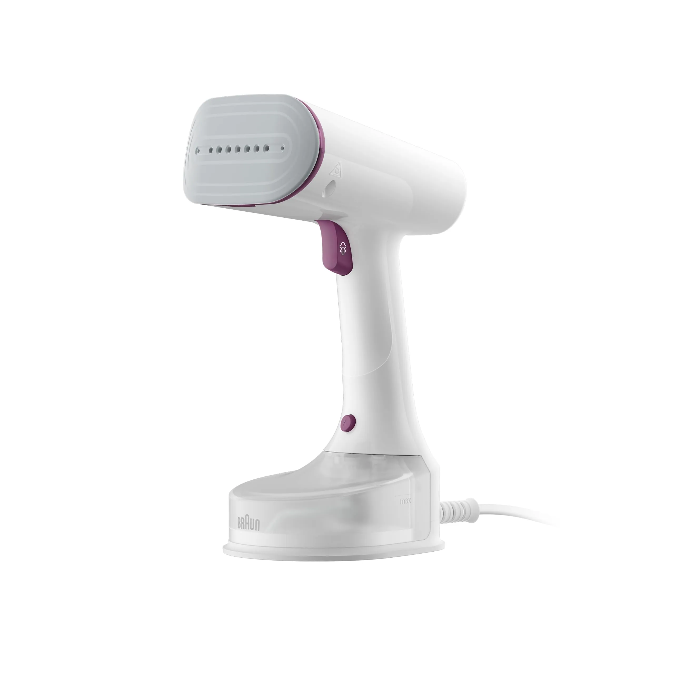 Braun QuickStyle 5 GS5011PU, Stiratore Verticale con la Prima Piastra al Mondo con Tecnologia Dual FreeGlide 3D, Riscaldamento Rapido, Vapore 22 g/min, Capacità Serbatoio 150ml, 1200W, Bianco/Viola