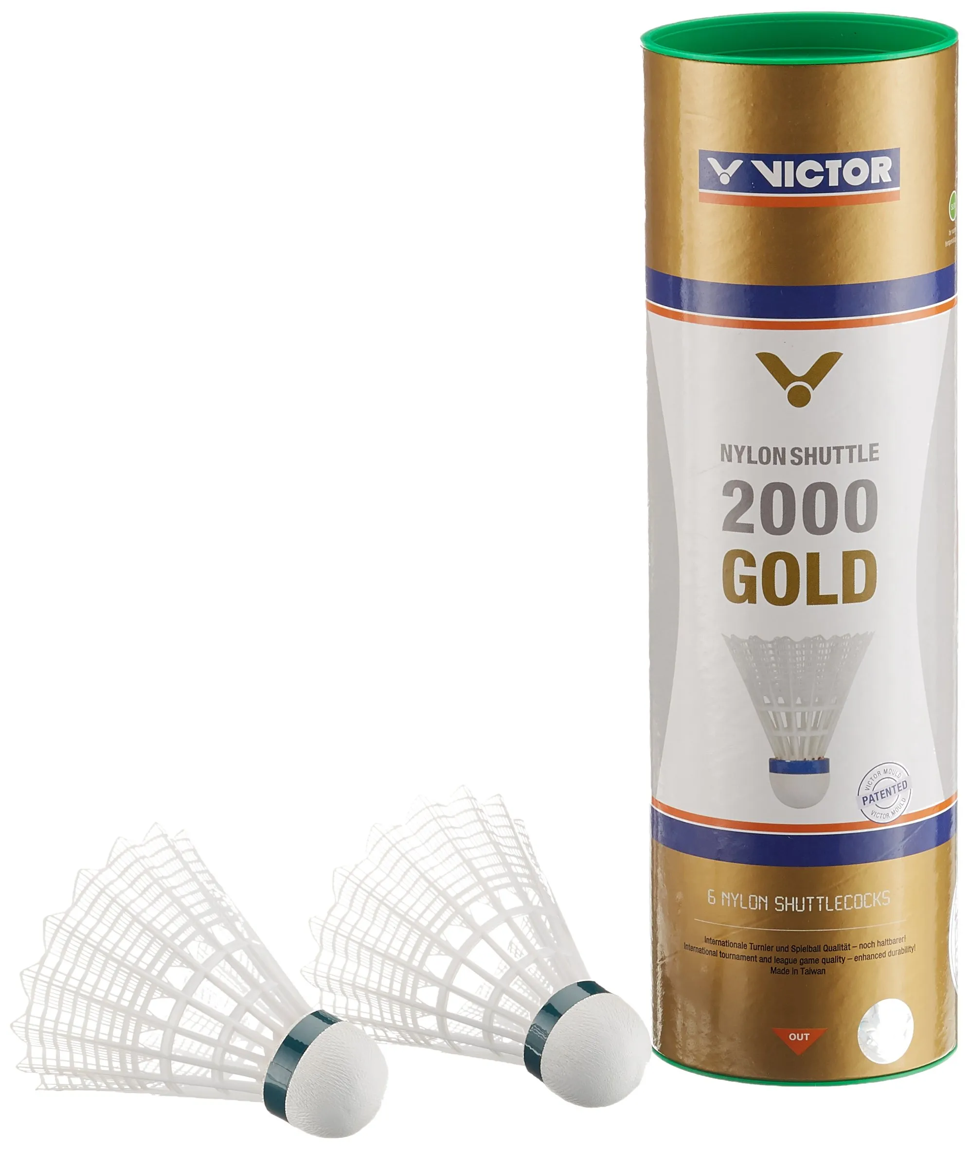 Victor - Shuttle 2000, Volani di nylon, set da 6, ,Verde / Bianco