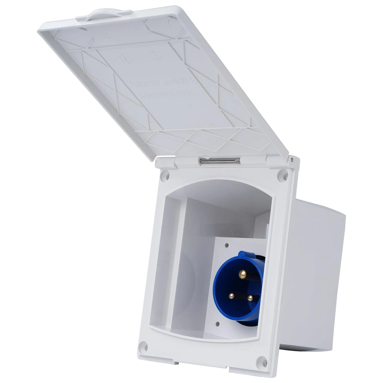 Jadeshay Spina CEE per Caravan 220V‑240V 16A Presa Elettrica Esterno IP44 Impermeabile Spina da Esterno con Coperchio per Camper Roulotte e Rimorchi