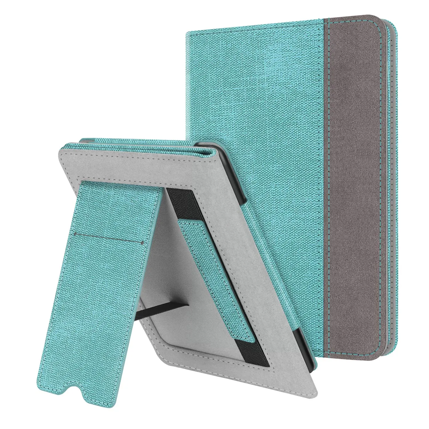 FINTIE Custodia per 6" Kindle Paperwhite (10ª Generazione 2018 & all Generazione 2012-2017) - Premium PU Stand Cover Protettiva Card Slot e Hand Strap con Funzione Auto Sveglia/Sonno, Denim Turquoise