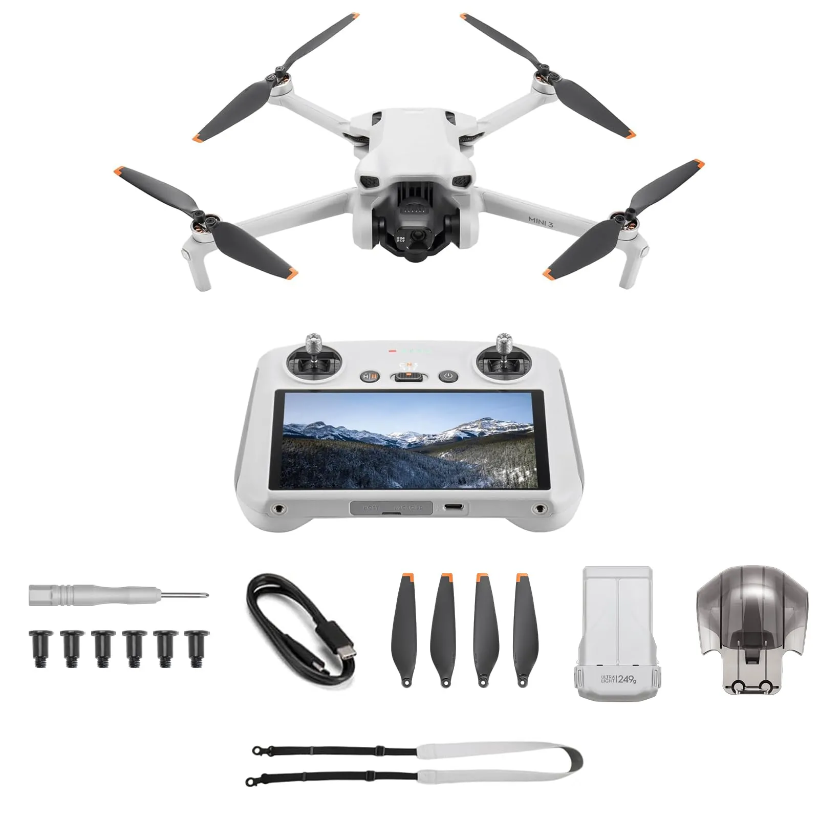 DJI Mini 3 (con DJI RC) Bundle– Mini Drone con Fotocamera Leggero e Pieghevole con Video in 4K HDR, Autonomia di 38 Minuti, C0 (Lettore di schede)