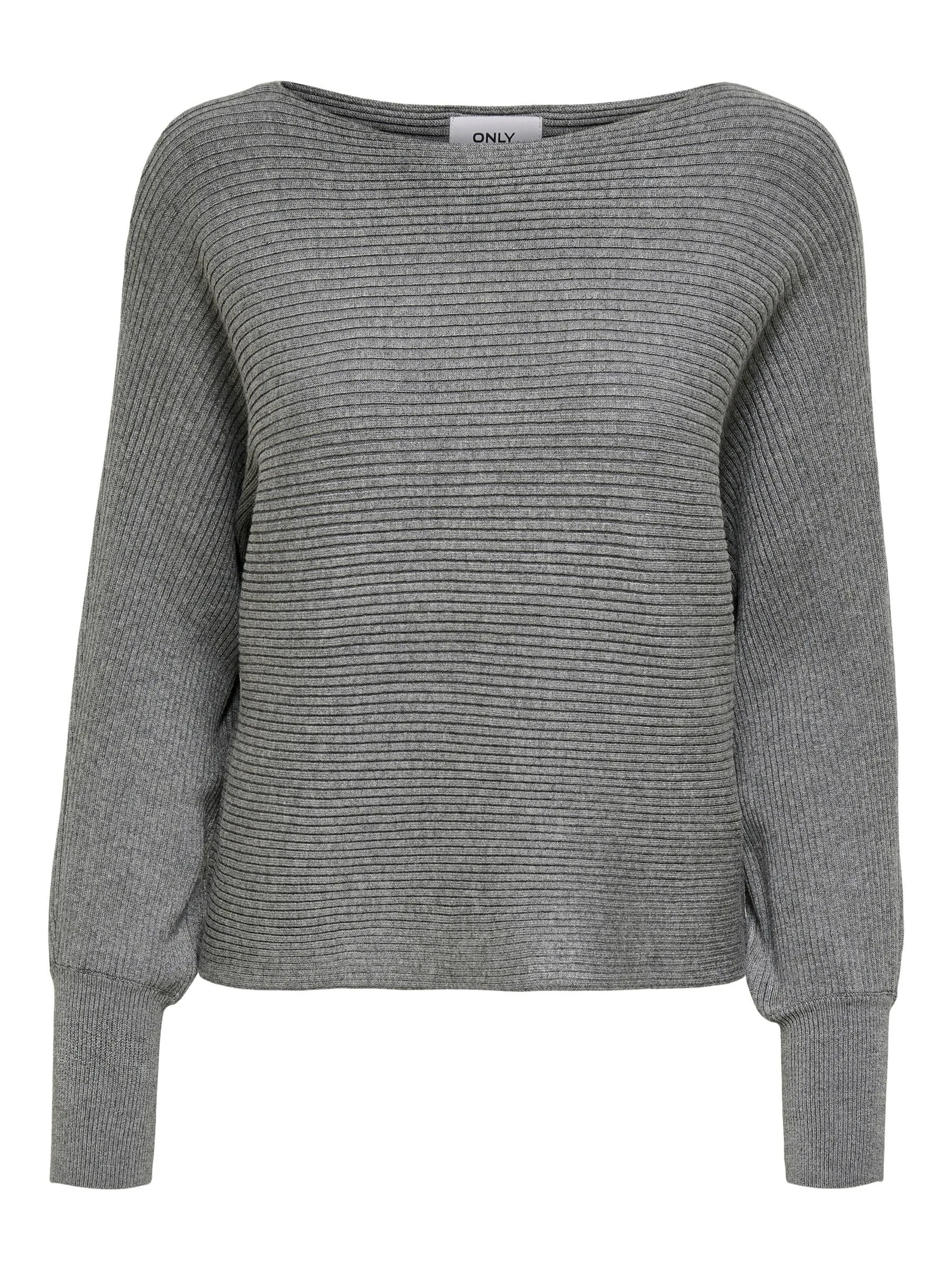 ONLY Onladaline Life L/S Short Pullo Knt Noos Pullover, Medium Grey Melange, M Donna