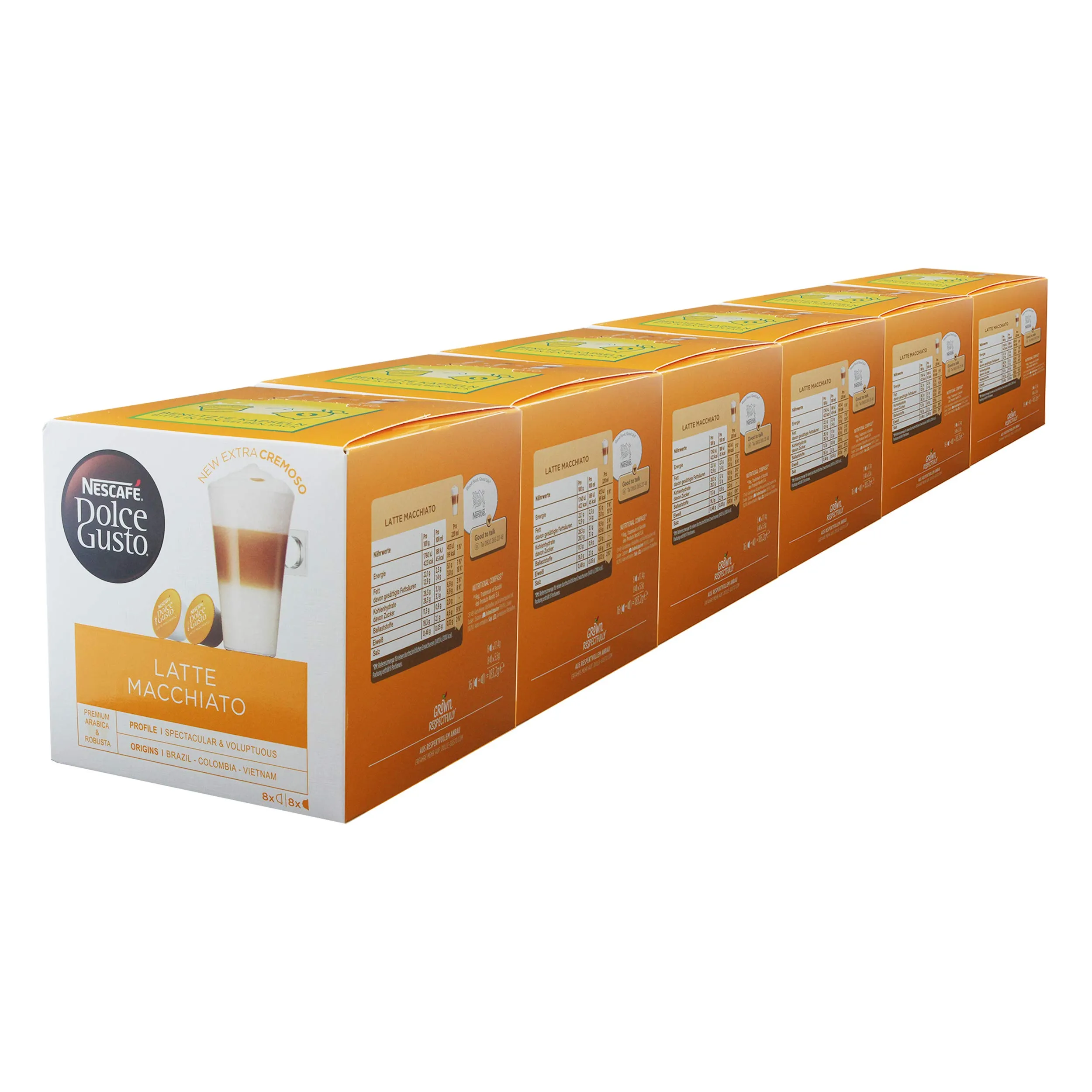Nescafé Dolce Gusto Latte Macchiato, 6 Confezioni da 16 Capsule, 96 Capsule