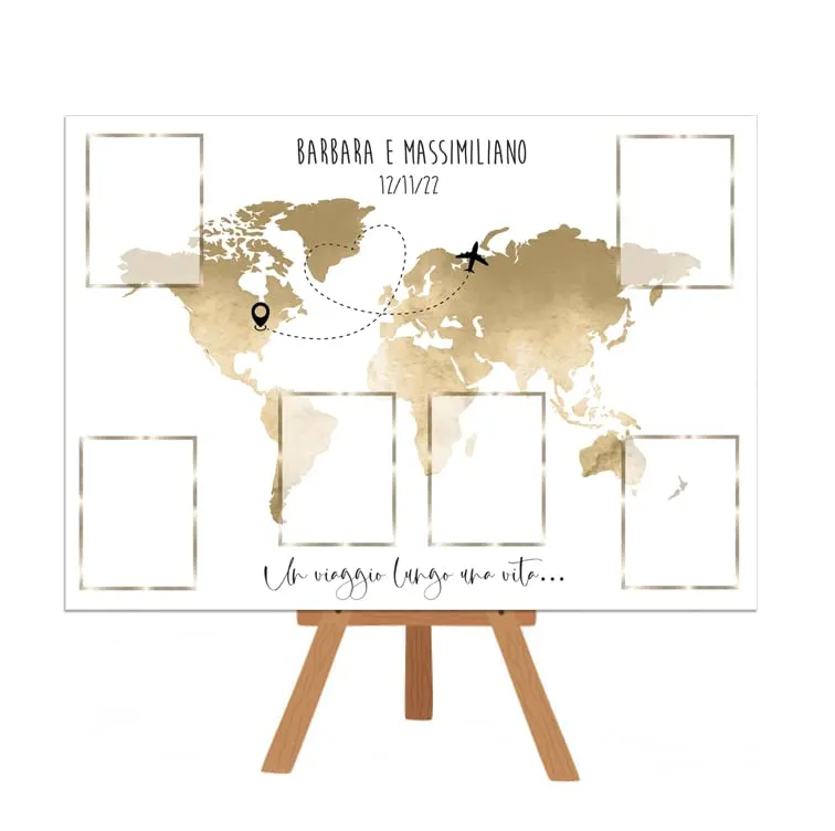 Tableau de mariage matrimonio viaggio - tema viaggio mappamondo cartina nozze disponibile in tutte le tonalità di colore e con qualsiasi colore di sfondo