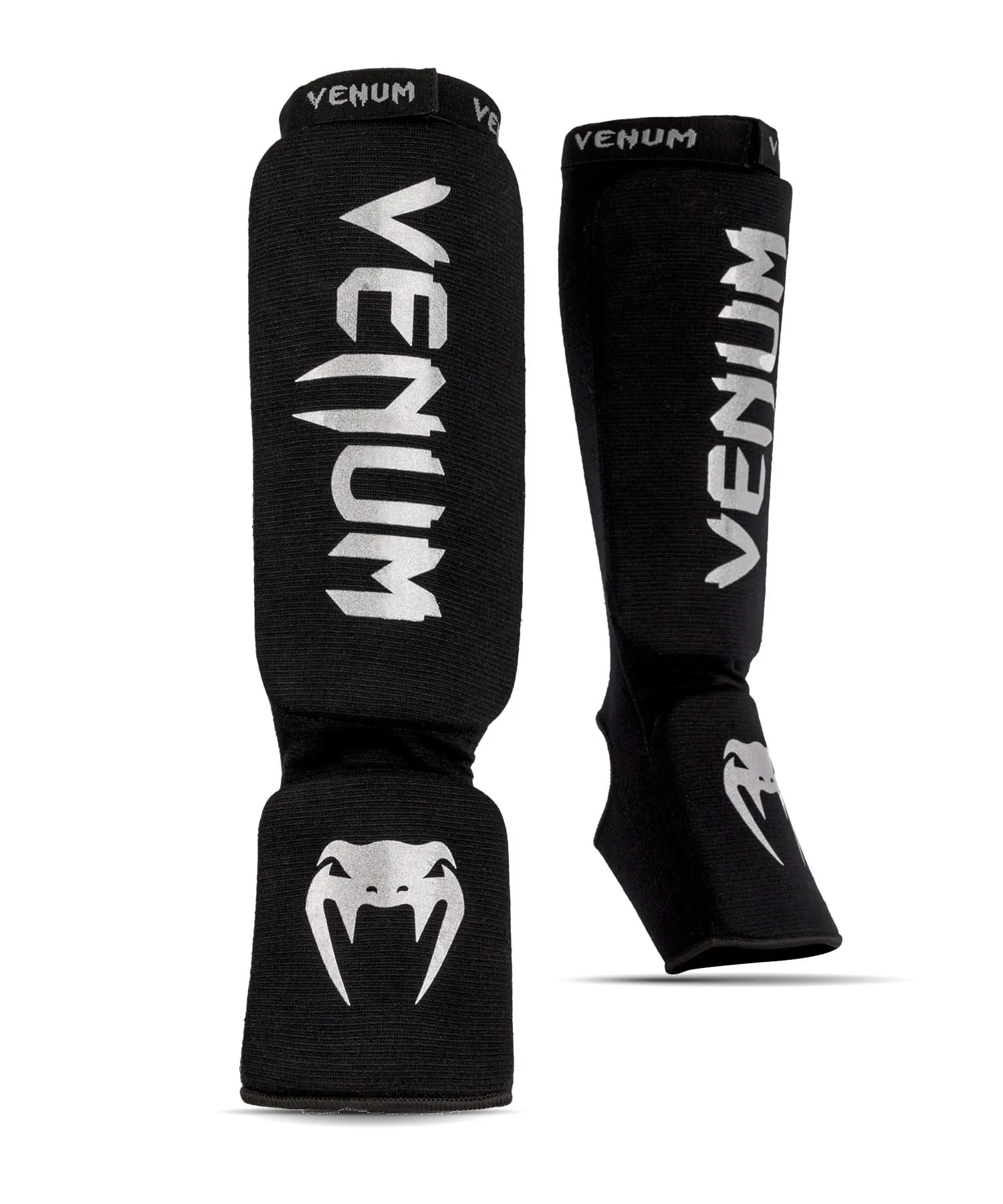 VENUM Kontact Shin Guards, Parastinchi Unisex adulto, Nero/Argento, M