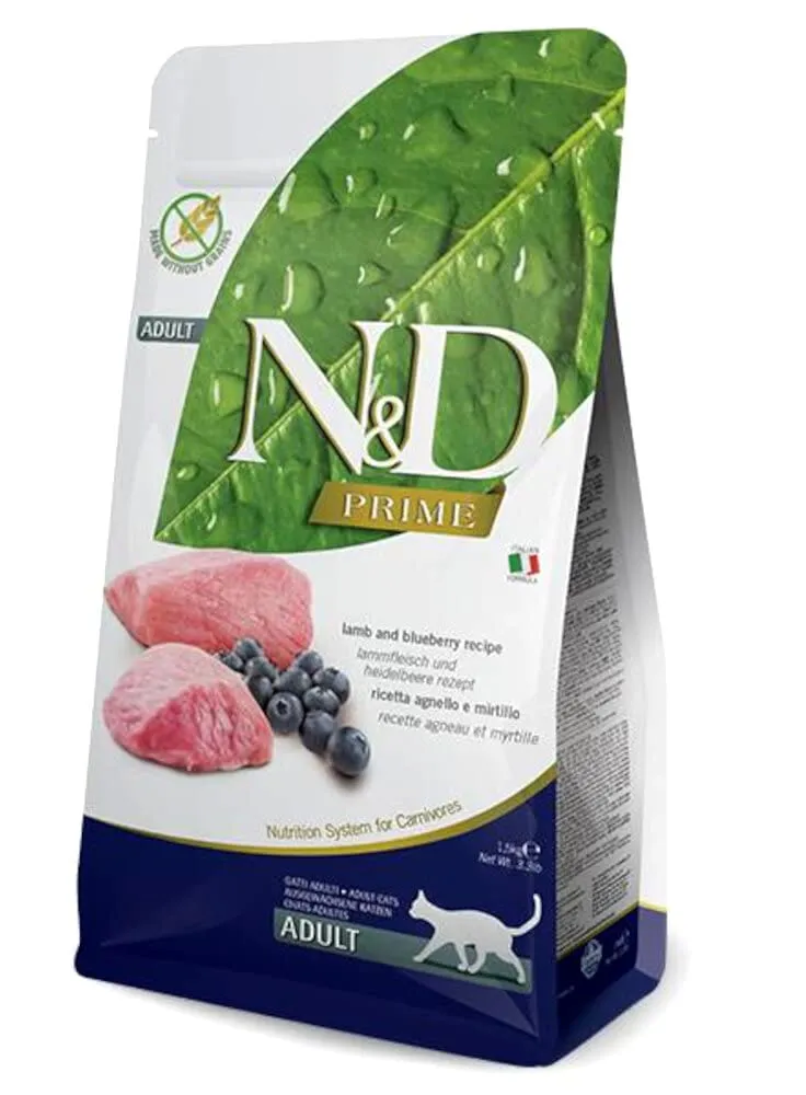 N&D PRIME CAT LAMB & BLUEBERRY ADULT 10KG