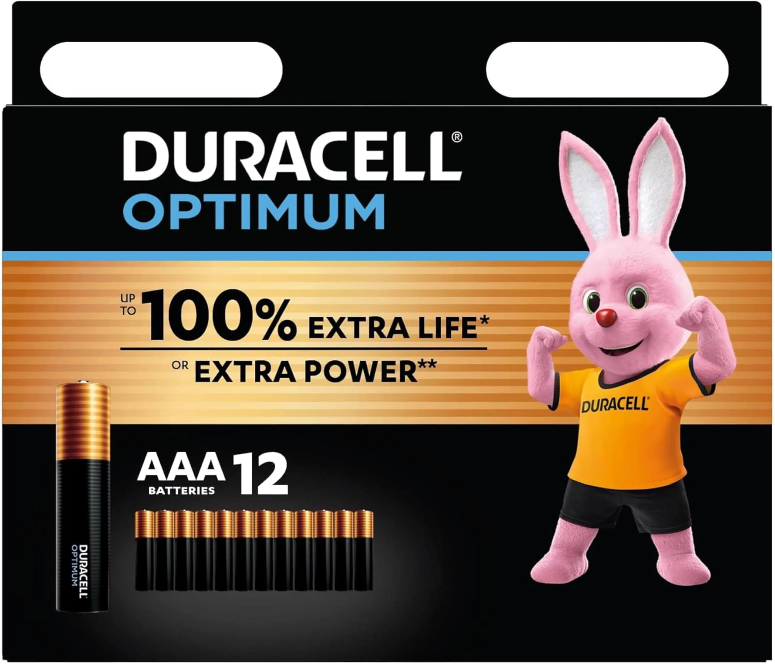 12X Duracell AAA Optimum (1 Blister Da 12 Batterie) 12 Pile (MX2400/MINI STILO/MICRO)