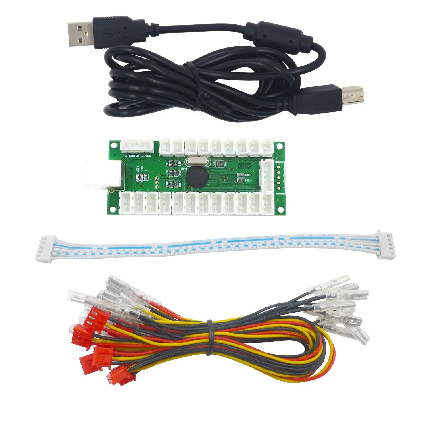 SJJX Zero Delay USB Encoder LED Joystick Kit Arcade DIY Controller For PC Retropie Raspberry Pi MAME