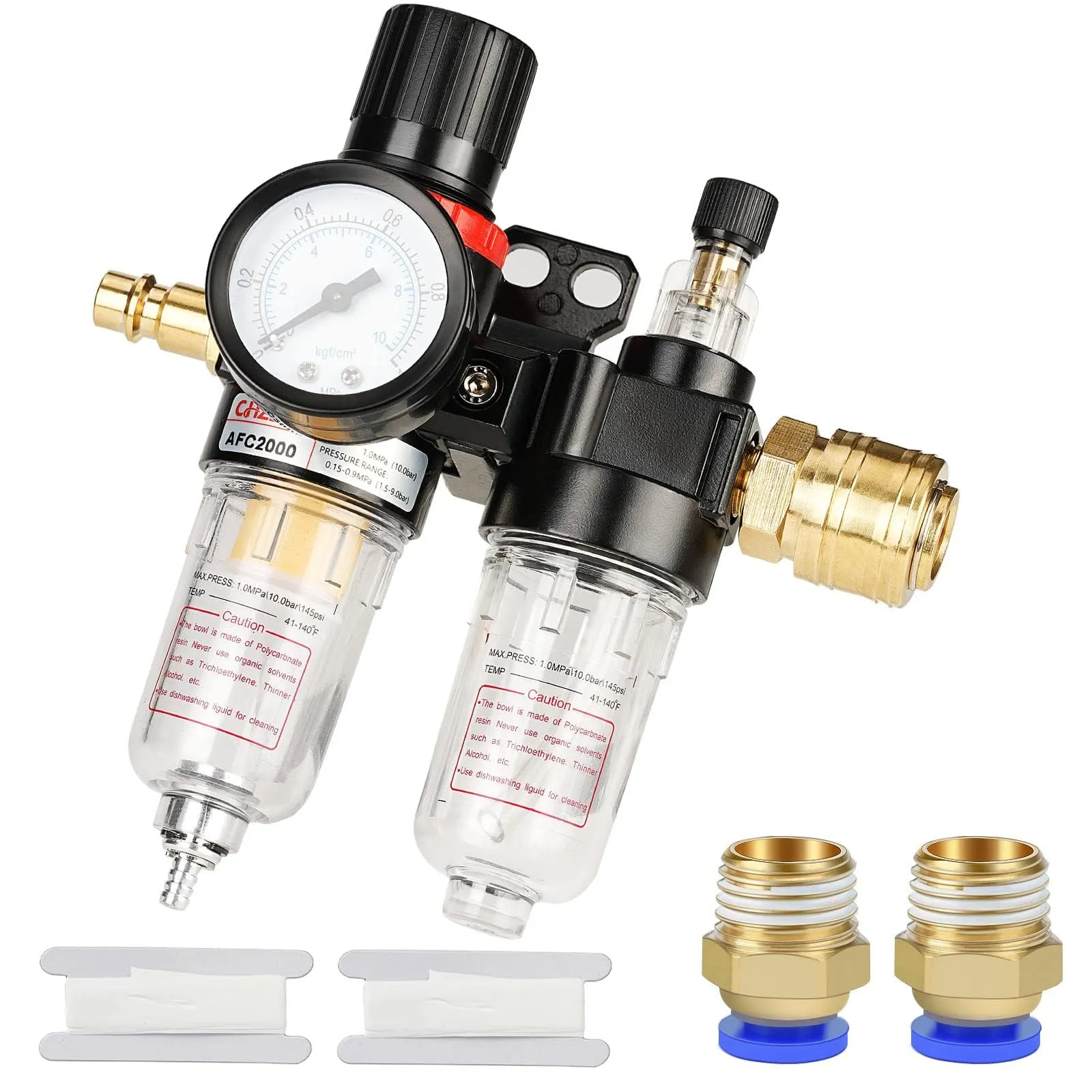 oumuik Riduttore di pressione dell'aria compressa da 1/4 di pollice separatore d'acqua aria compressa