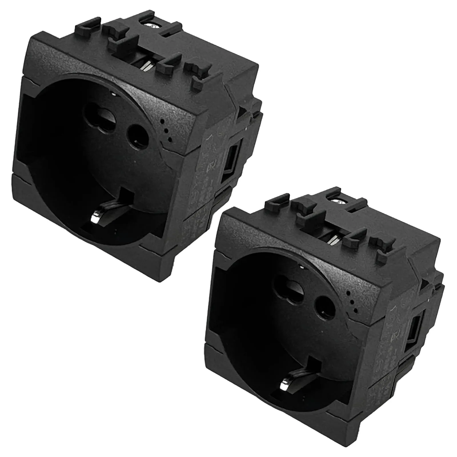 2 Pezzi Presa Schuko Bipasso Nero 2P+T 16A Compatibile con Bticino Living International MOKEKA Compatibile con Bticino Living Light (2 pezzi Presa Schuko Bipasso, Nero)