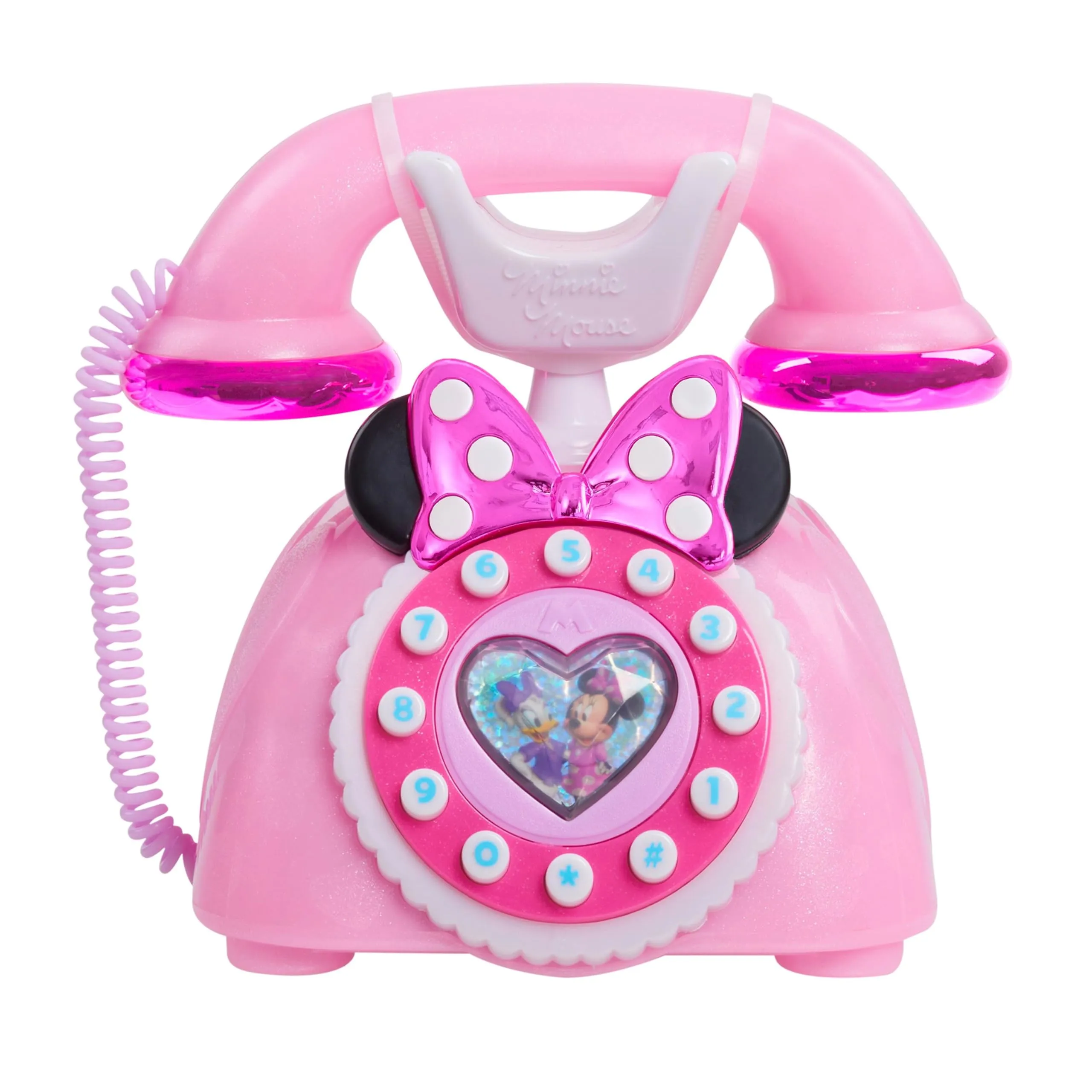 Just Play Telefono Rotante di Minni Parla con Me Disney Junior, con Effetti Luminosi e sonori, Gioco di finzione, Giocattoli per Bambini dai 3 Anni