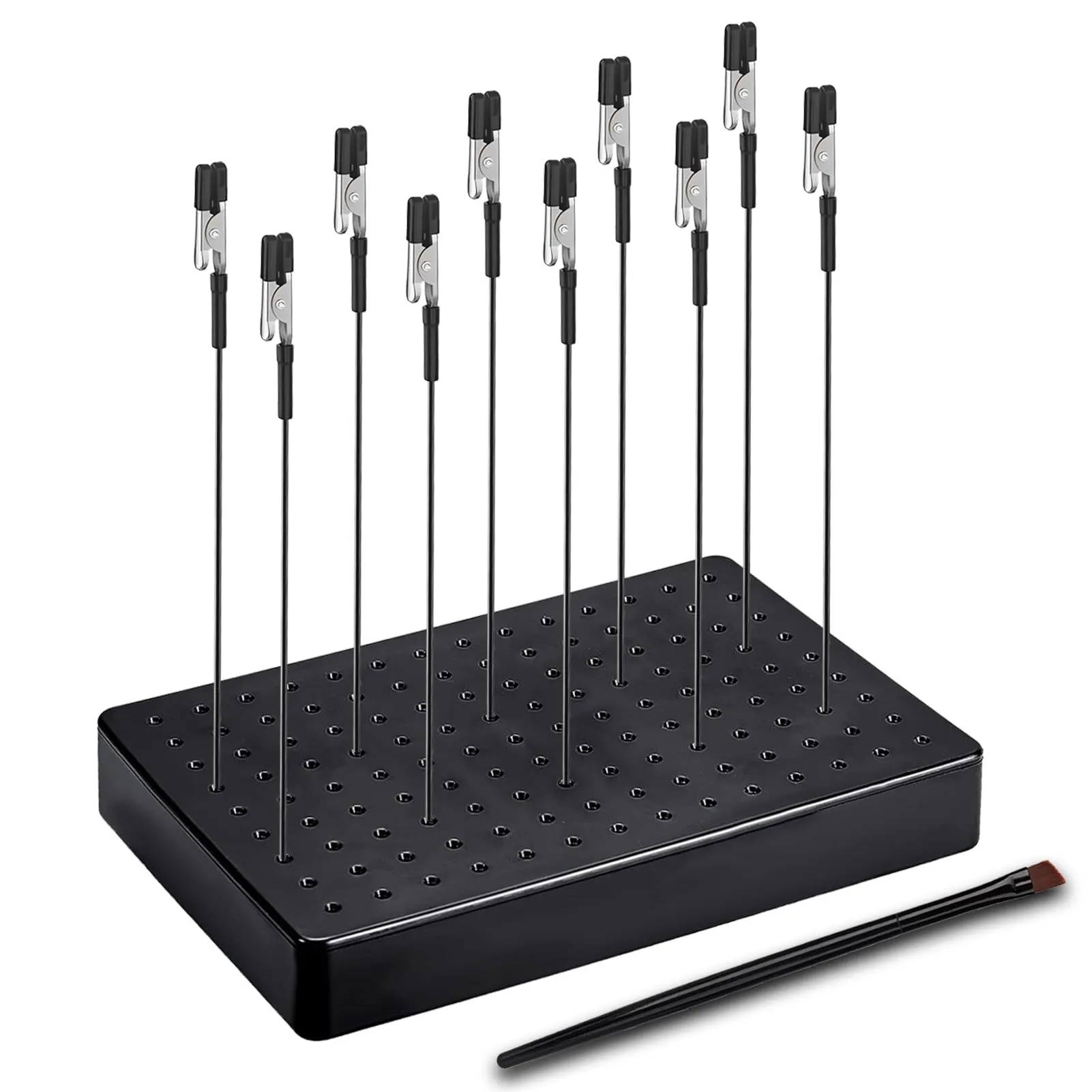 Accessori per modellismo, 10 x base di colori, 1 spazzola e 1 battuta. Clip a coccodrillo resistenti e stabili. Ideale per modellazione, strumenti aerografo e saldatura a mano.