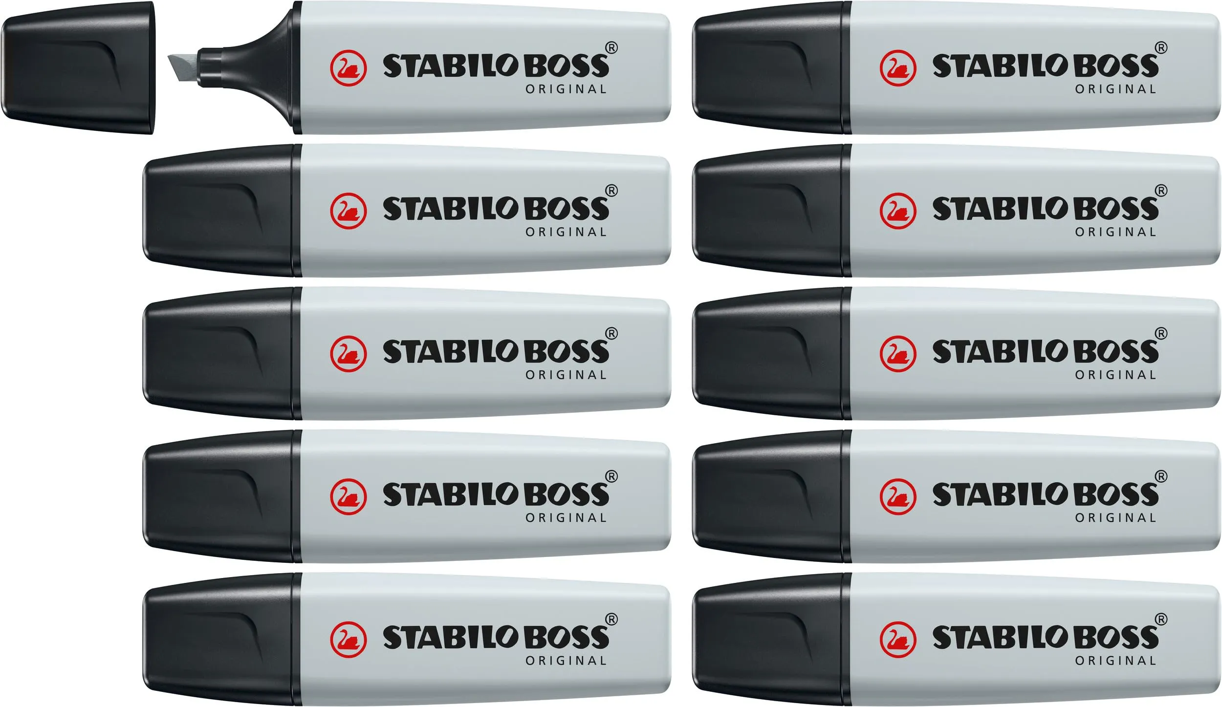 STABILO BOSS ORIGINAL Pastel - Evidenziatore - Confezione da 10 - Grigio Polvere