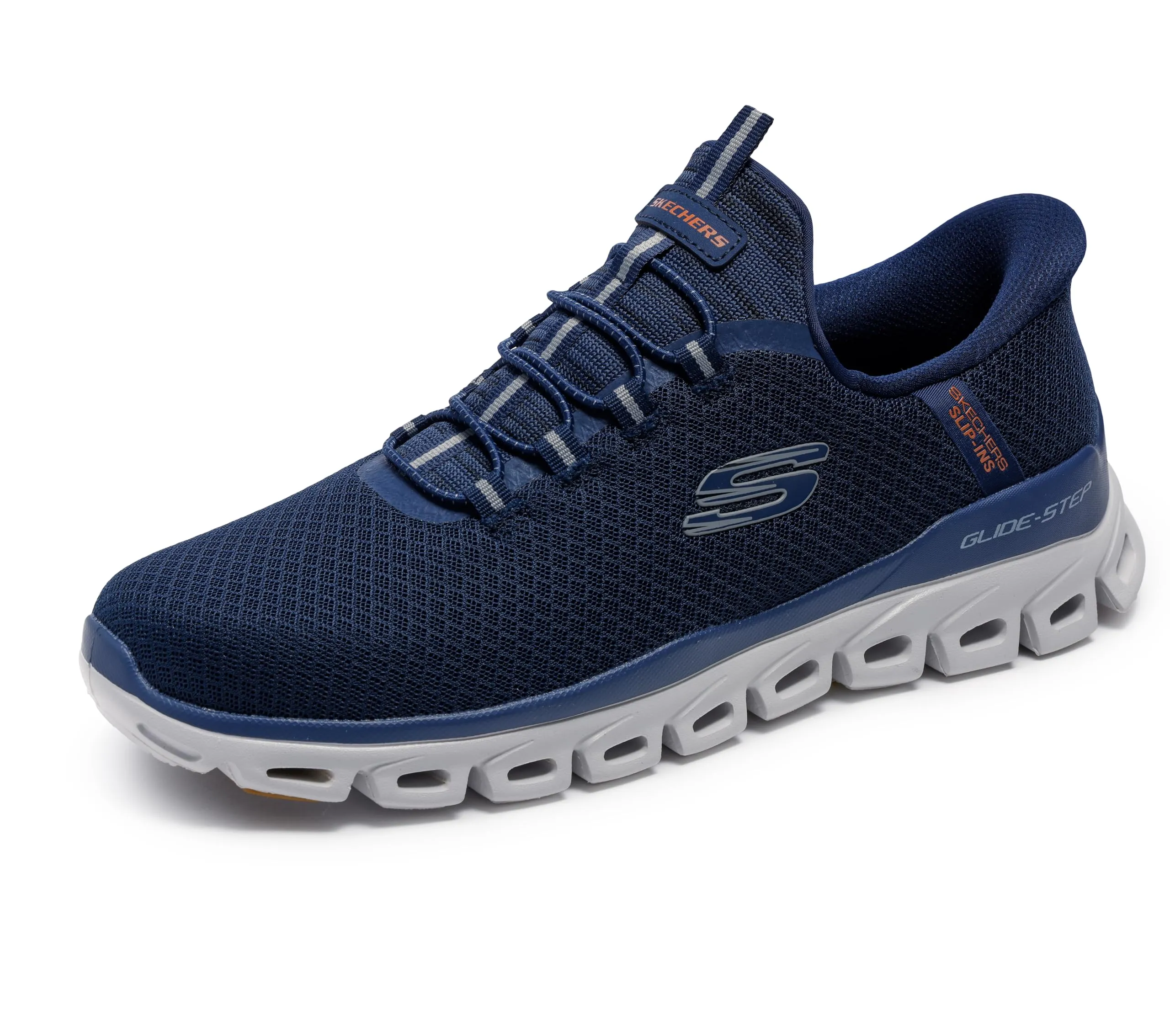 Skechers Glide-Step Noxus, Scarpe da Ginnastica Uomo, Navy Mesh/Pu, 44 EU