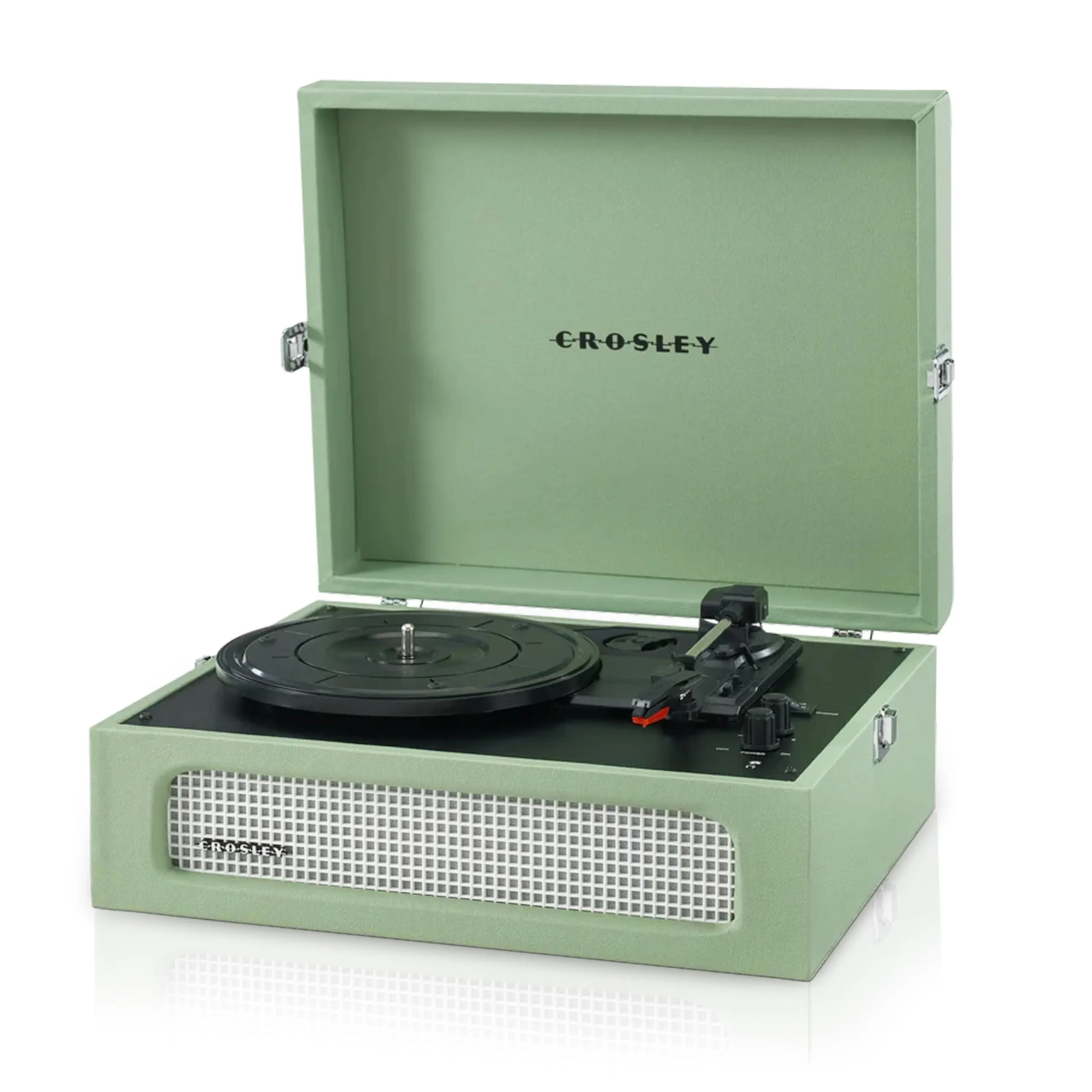 Crosley Voyager Giradischi con 2 altoparlanti, Bluetooth In & Out e AUX - Giradischi Vintage a 3 velocità - Per vinili da 7", 10" e 12" - Portatile con custodia integrata (Savio.)