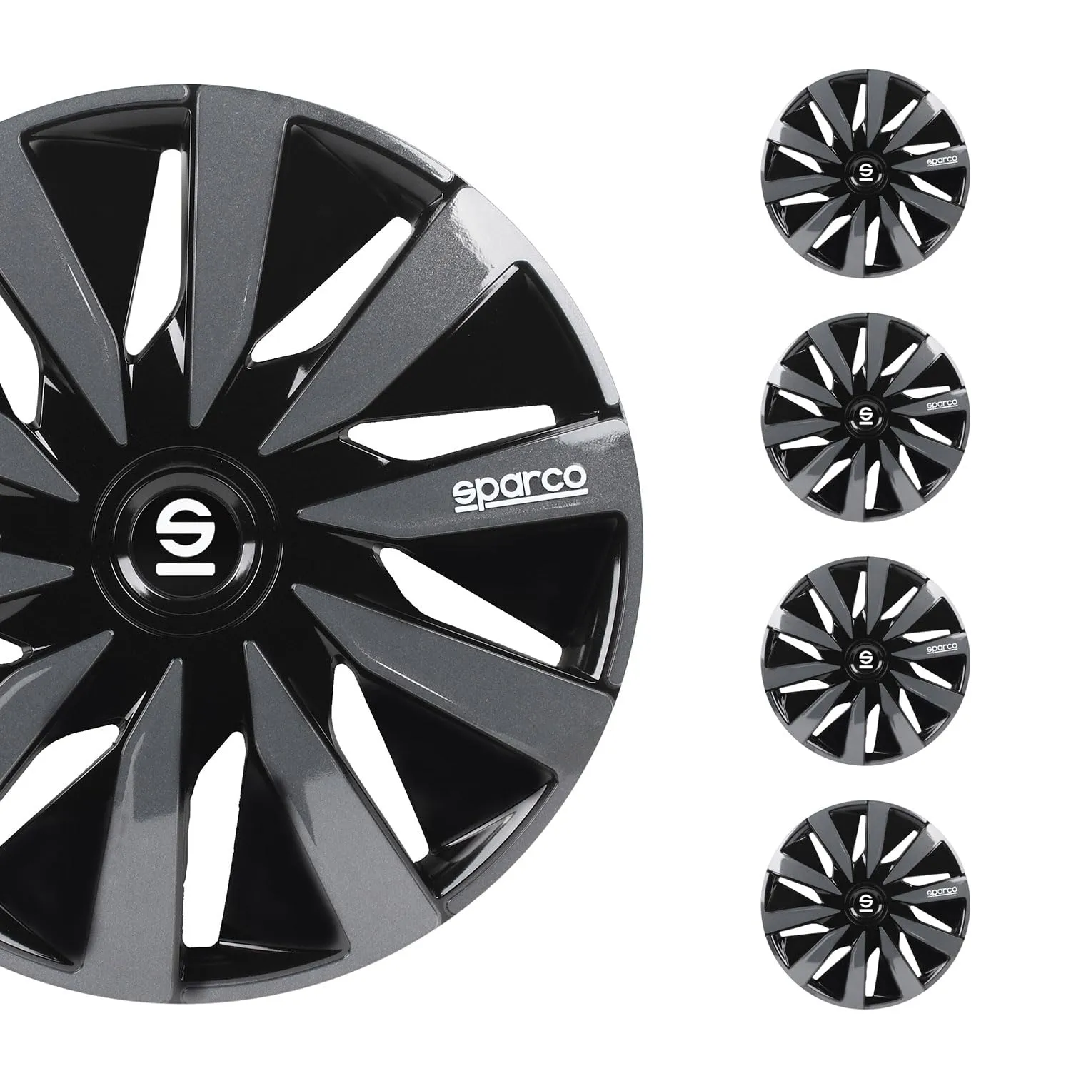 Sparco Copricerchi Lazio da 16 pollici, colore nero/grigio, SPC1691BKGR
