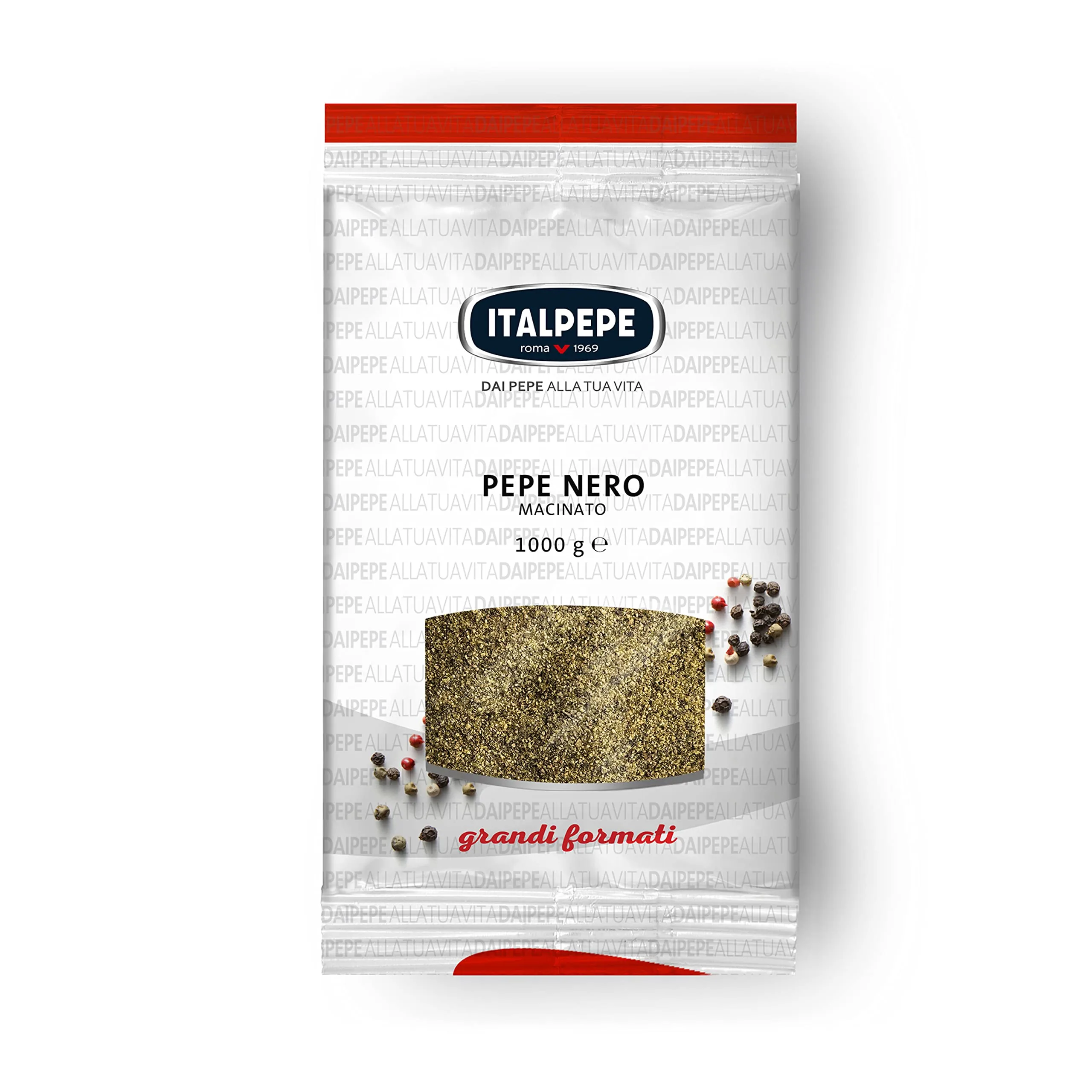 Italpepe, Pepe Nero Macinato, Ideale per Dare una Nota Leggermente Piccante ai Tuoi Piatti, Ottimi per Piatti a Base di Salumi e Salsicce, Brodi e Minestre, Confezione 1 kg