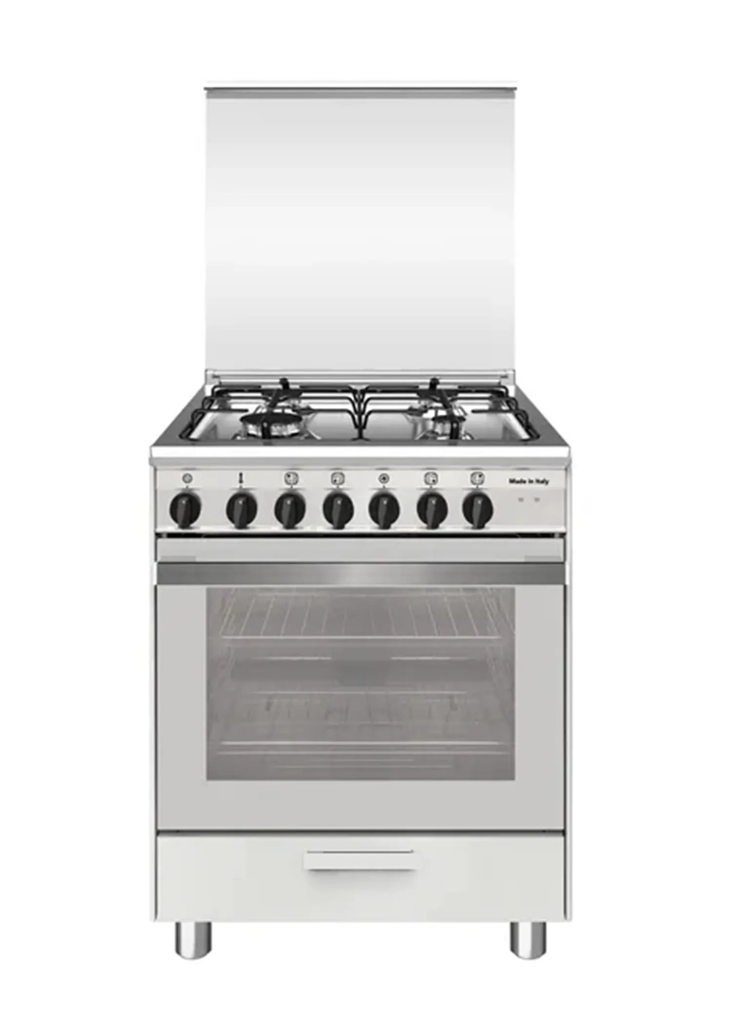 SA664MWH6 - Cucina a gas con forno elettrico, 4 fuochi, 60x60 cm