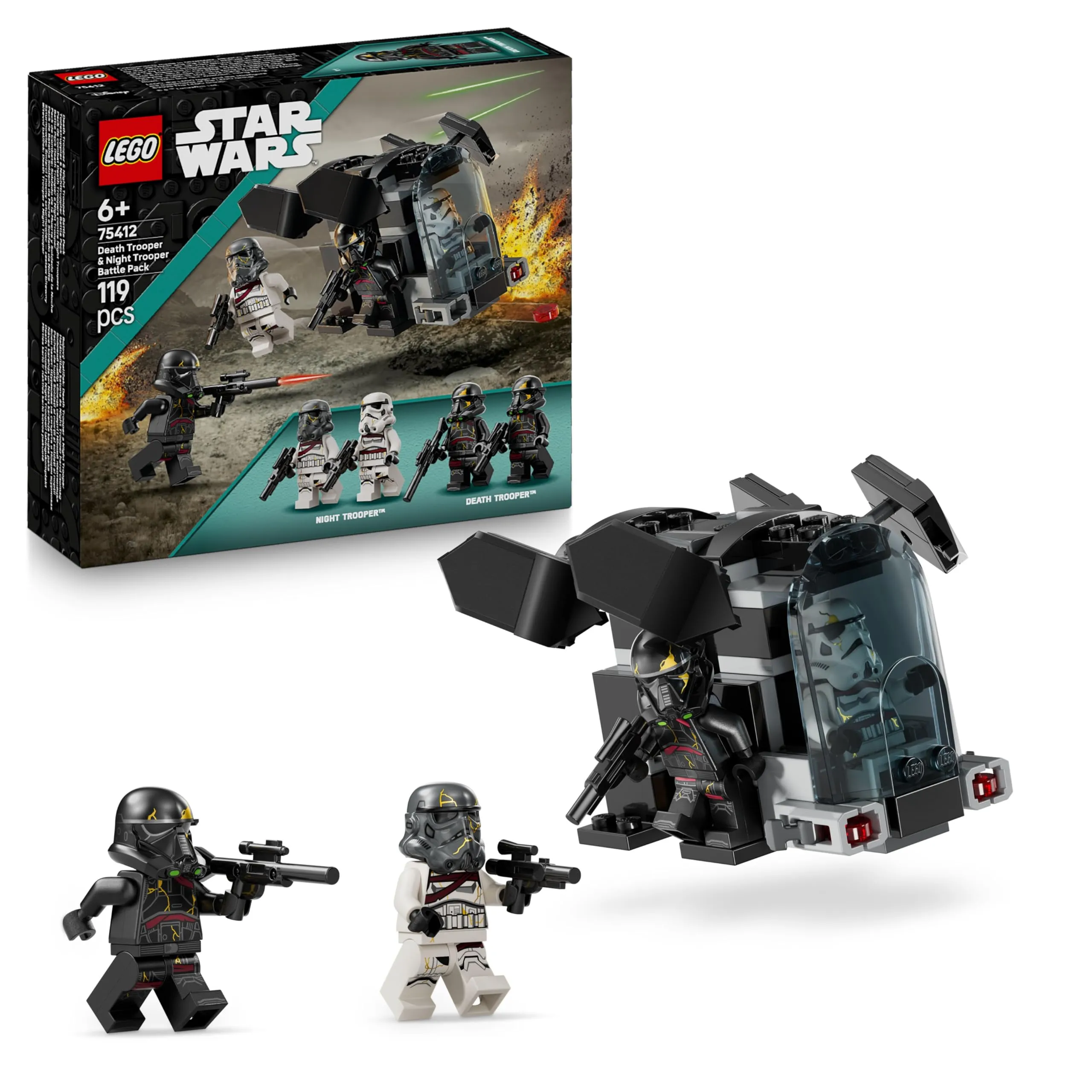 LEGO Star Wars 75412 Battle Pack Death Trooper e Night Trooper - Astronave Giocattolo da Costruire con 4 Minifigure con Blaster - Regalo da Collezione per Bambini da 6 Anni in su e per i Fan di Ahsoka