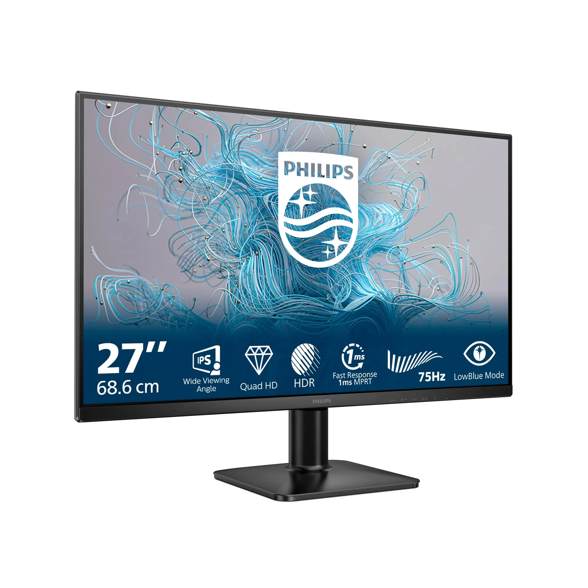 Philips 27E2N1500L 1000 Series LED-Monitor 68.6 cm (27") - 2560 x 1440 QHD @ 75 Hz - IPS - 1000:1 - HDR10-4 ms - HDMI, DisplayPort - Schwarz (27E2N1500L/00)