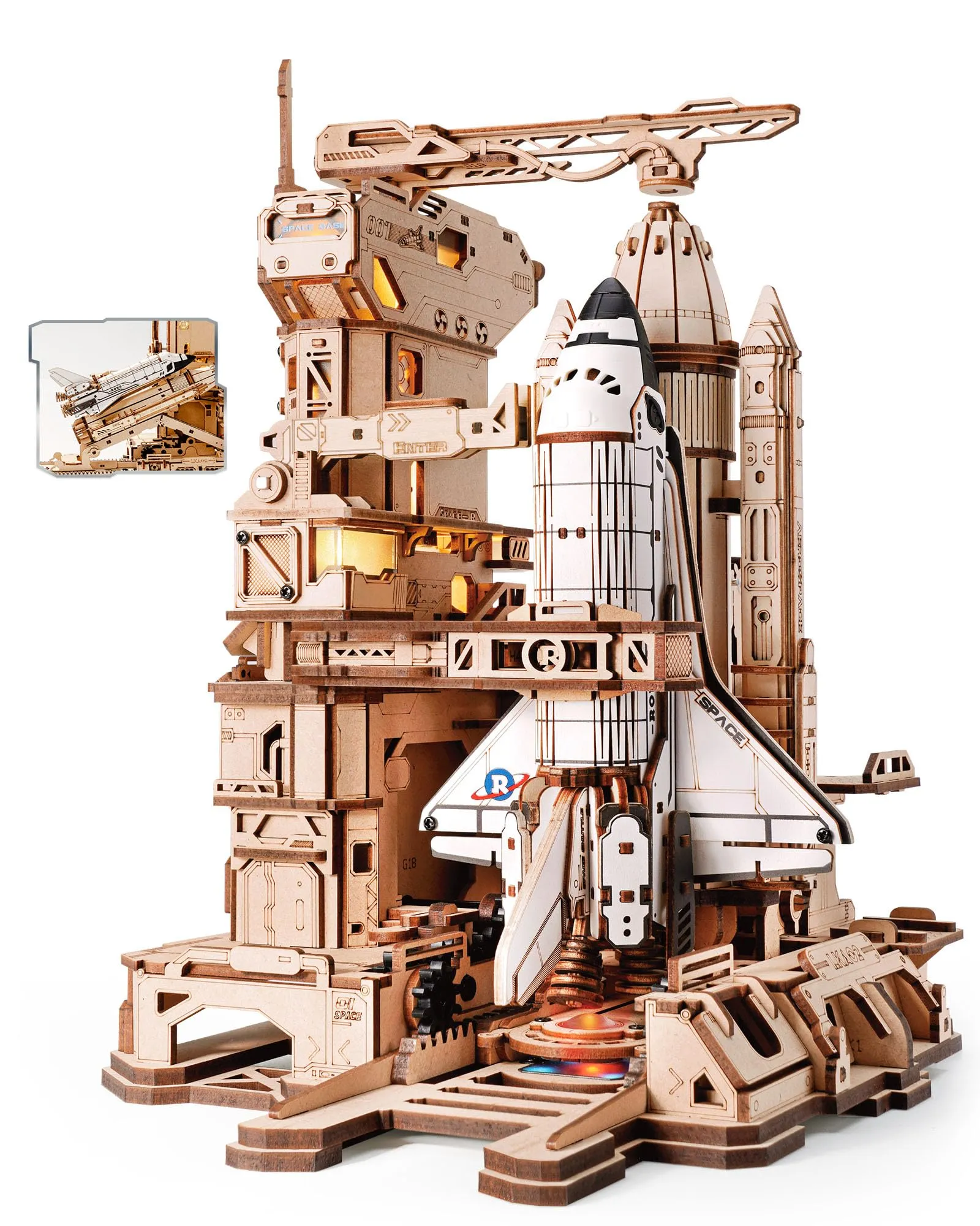 ROKR Puzzle 3D Legno lo Space Shuttle, Modellismo da Costruire Adulti Razzo Regali di compleanno per Bambini e Adulti, Space Shuttle, LKA02