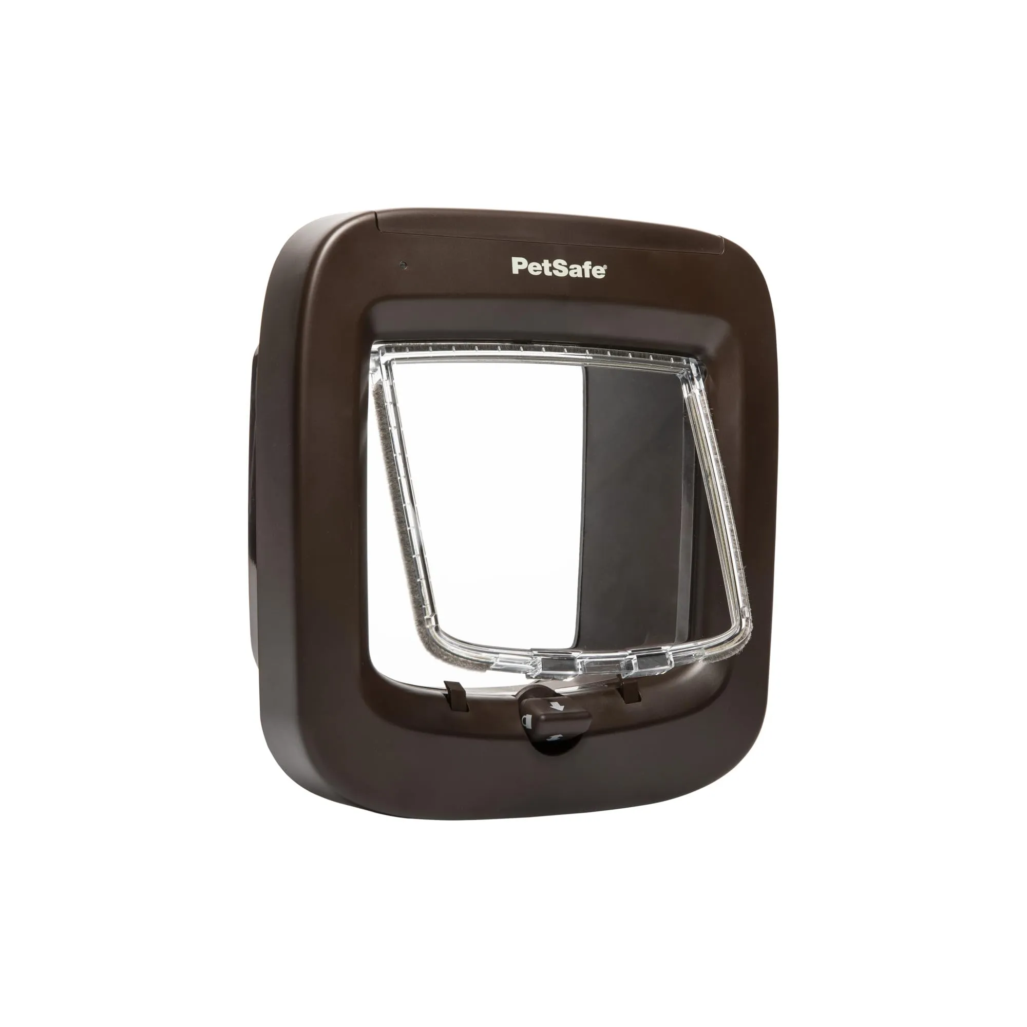 PetSafe Porta per gatti attivata da microchip, ingresso esclusivo, facile da installare, bloccaggio manuale a 4 vie, risparmio energetico, paraspifferi, comodo, marrone (nuova versione)