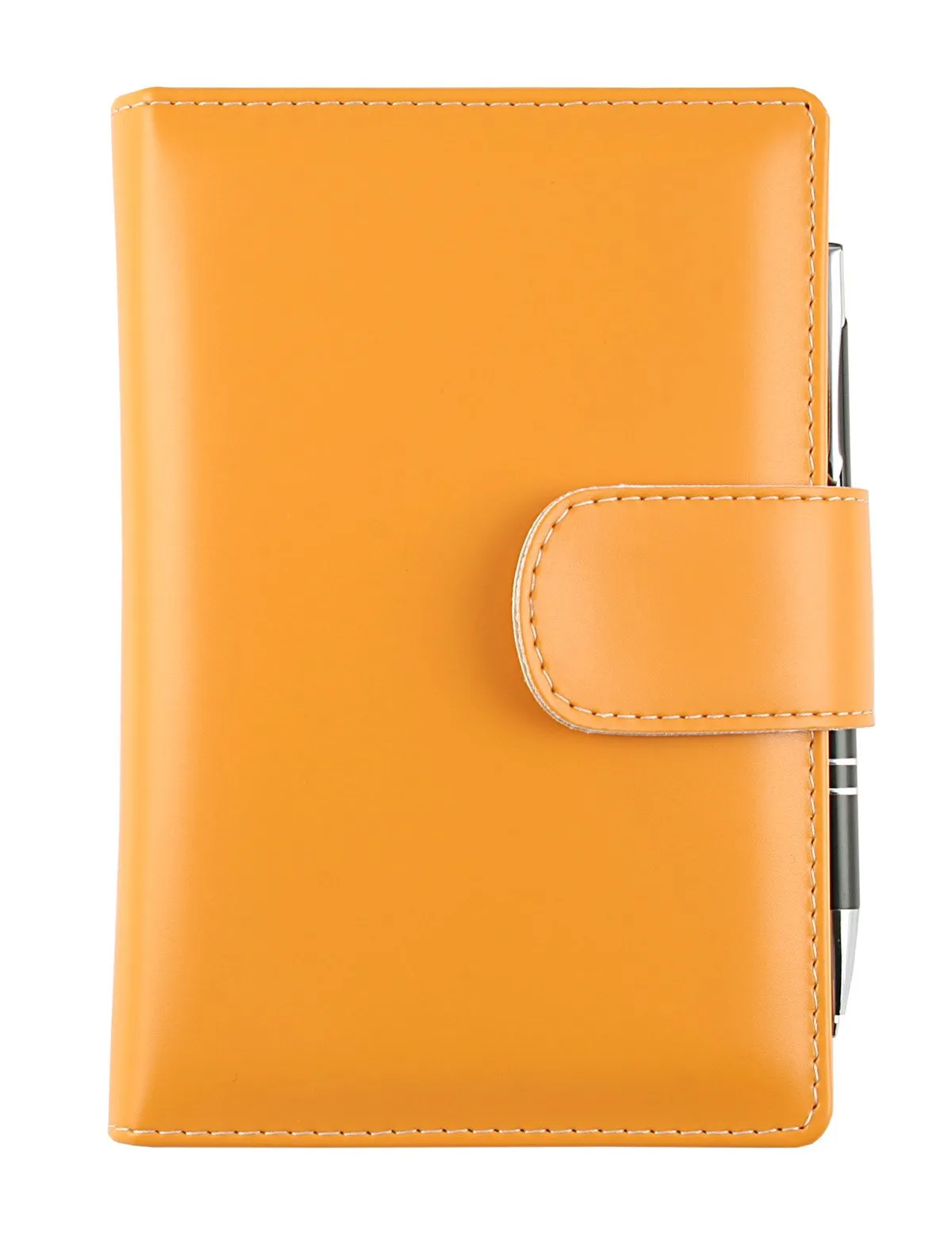 PROGRESSIO Agenda giornaliera 2025 15x21 - KARIN - 12 mesi in similpelle - Handmade in Italy - giallo