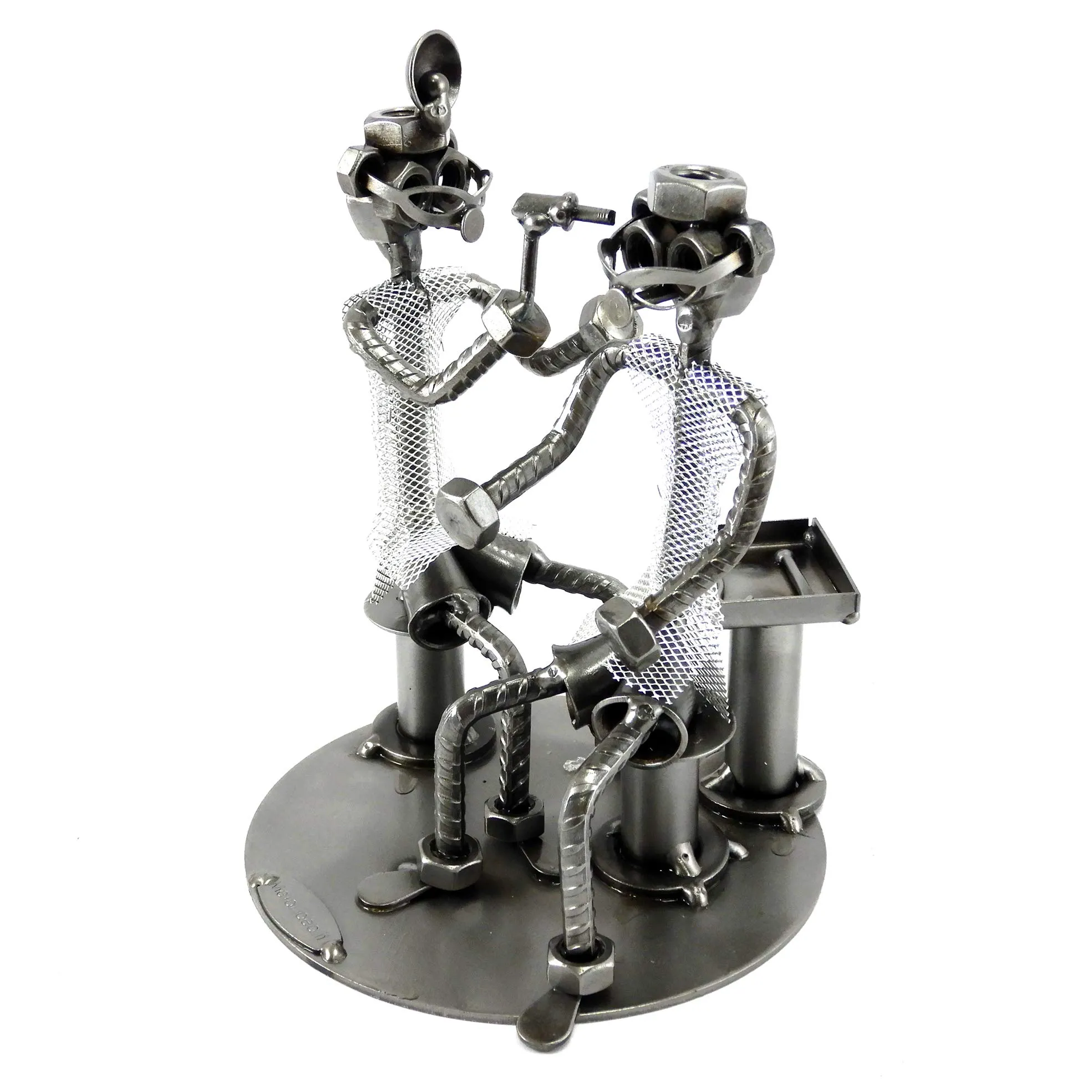 OTORINO CON PAZIENTE IN METALLO CON VITI BULLONI CHIODI DI METAL IDEA - IDEA REGALO ORIGINALE - 100% ARTIGIANALE - MADE IN ITALY - PERSONALIZZABILE