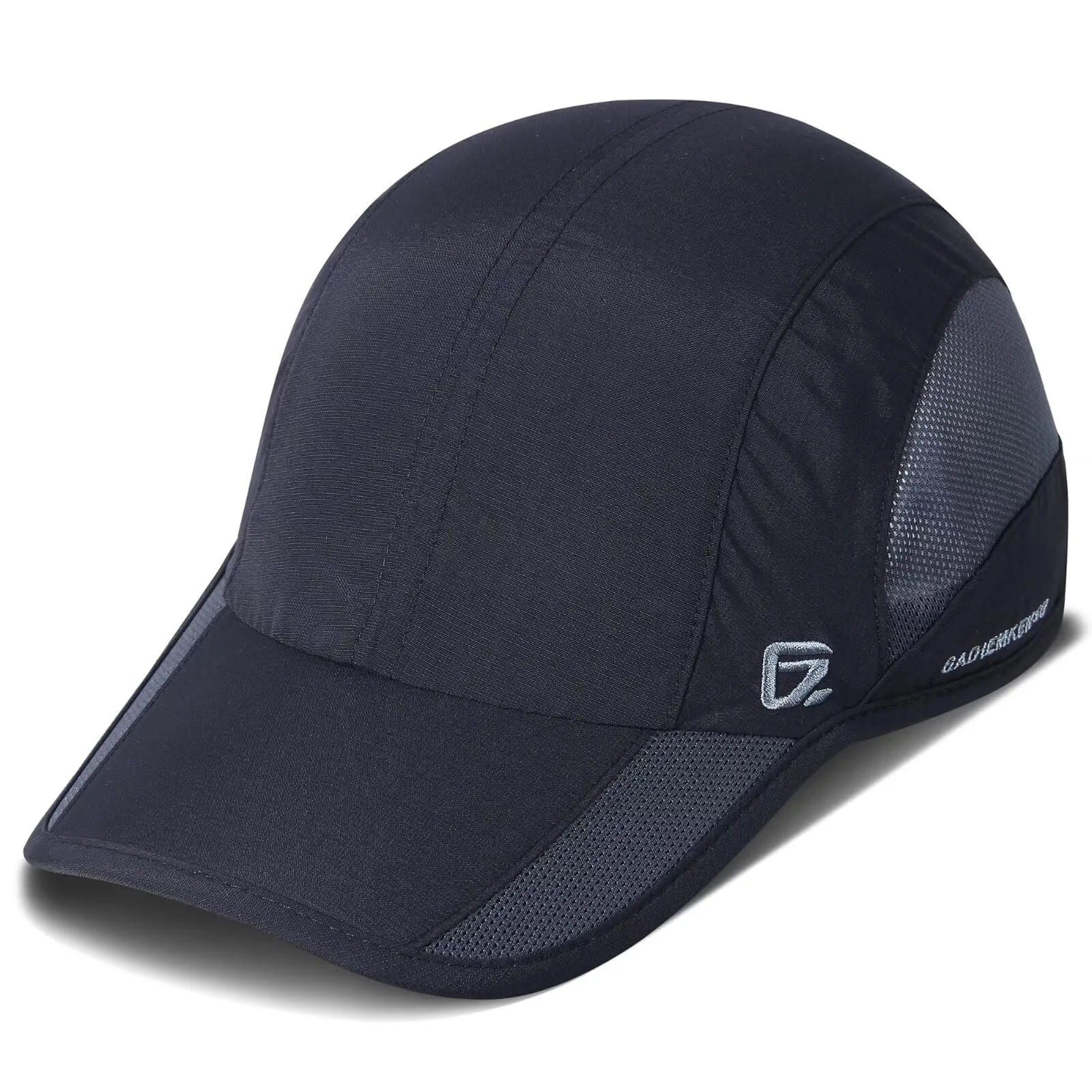 GADIEMKENSD Quick Dry Sports Hat Lightweight Breathable Soft Outdoor Run cap (Improved, Black)