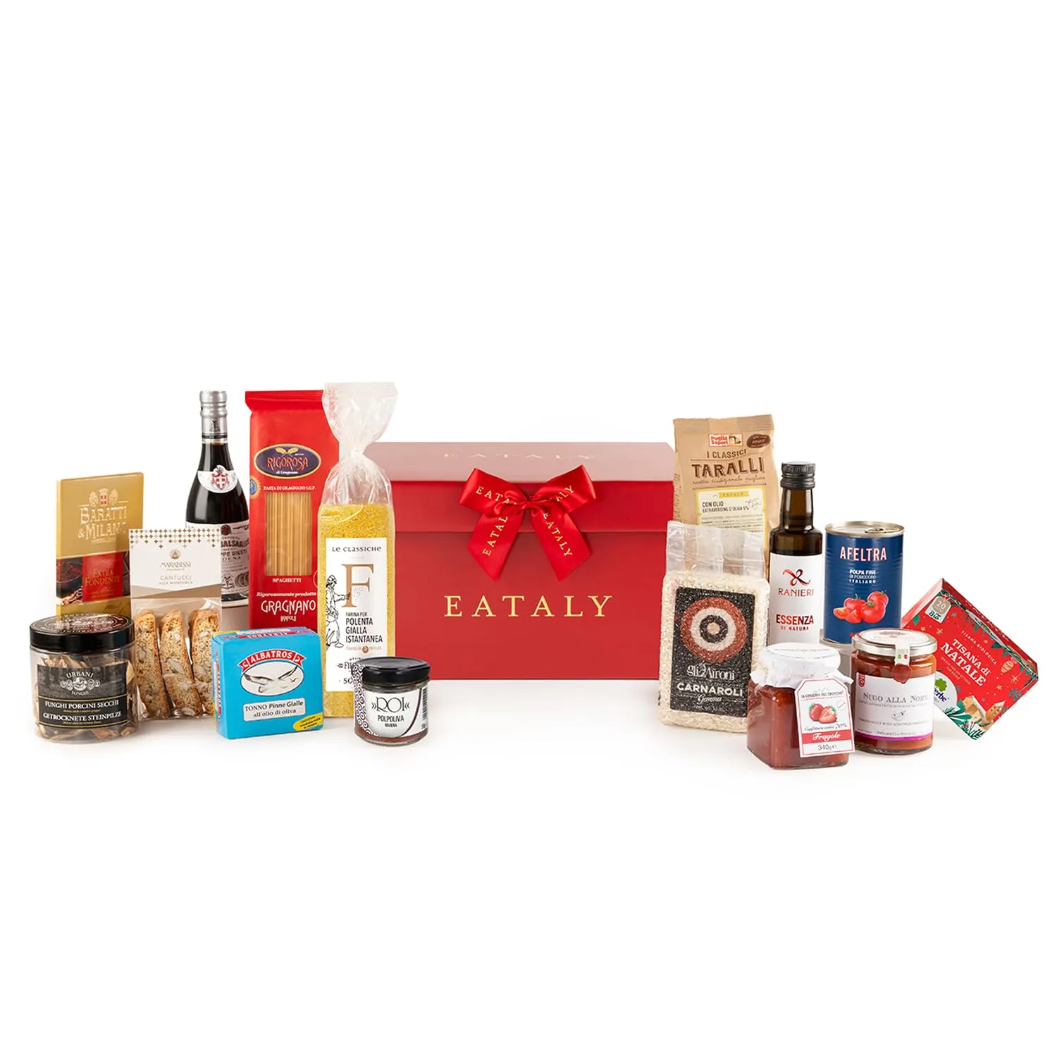 Eataly – Cesto natalizio con prodotti sfiziosi – Dall’antipasto al dolce – Box con 10 prodotti di qualità