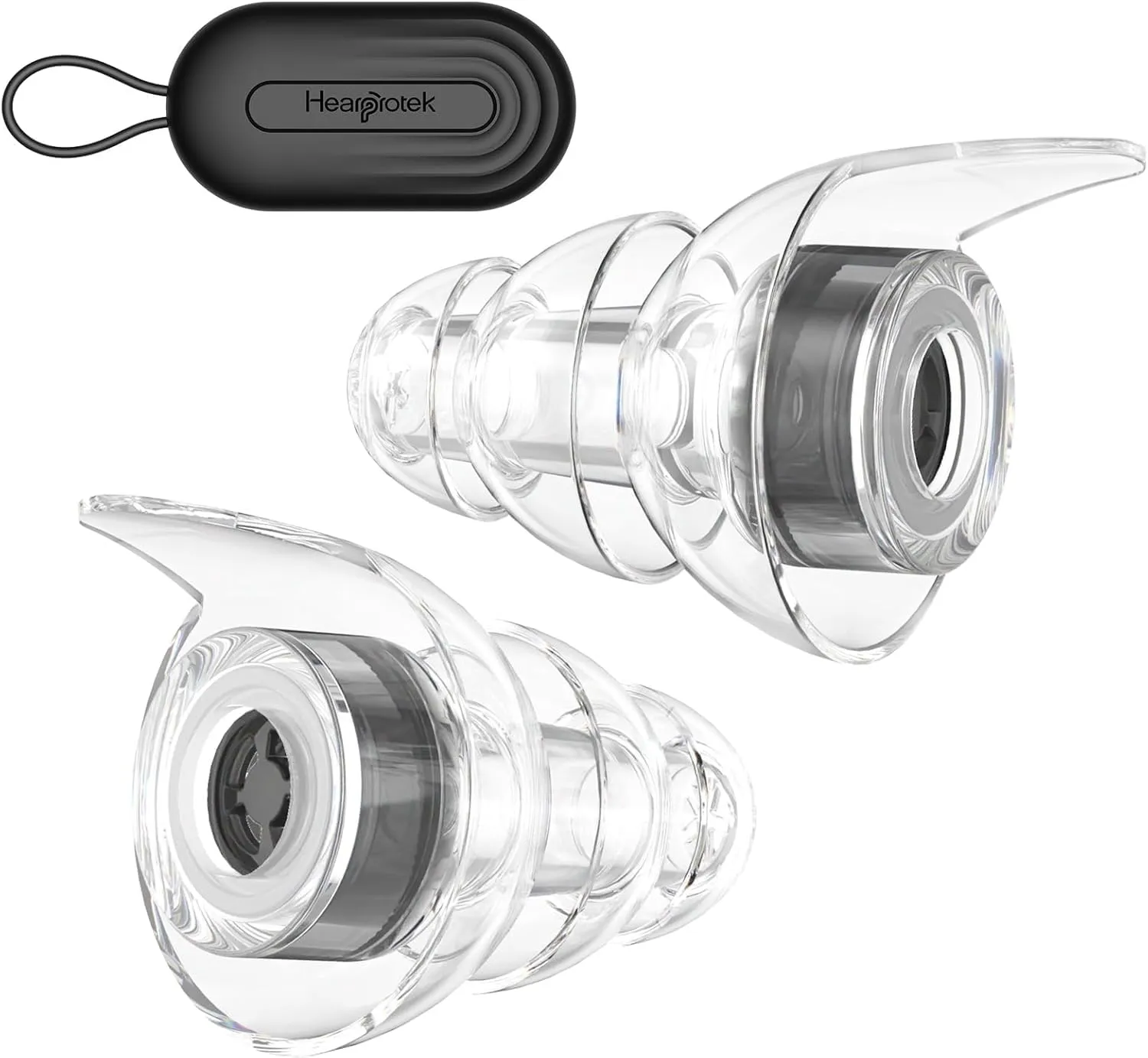Hearprotek tappi orecchie concerti antirumore silicone tappi per orecchie isolamento acustico earplugs per musica,musicisti,DJ,batteristi,festival,aereo 23dB taglia M(1paia, Nero)