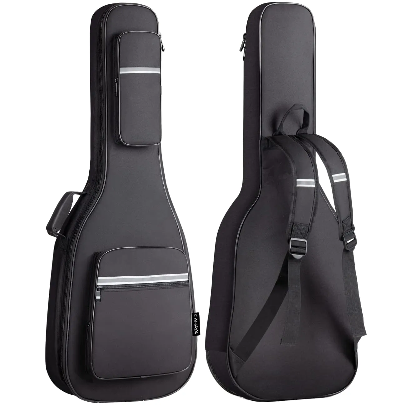 CAHAYA Borsa Chitarra Elettrica Custodia per Chitarra Elettrica Imbottita da 12mm con 6 Tache per Accessori e Strisce Riflettente CY0201