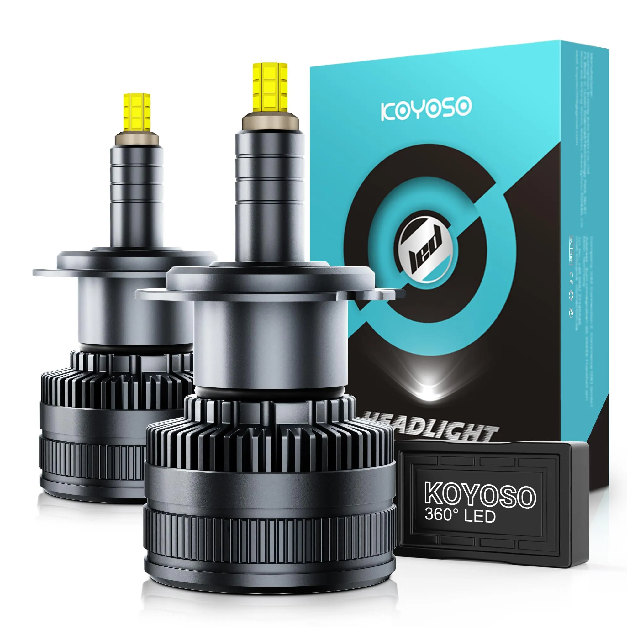 KOYOSO H7 LED Lampadine 360° 16000LM LED Lampada per 12V Auto 6500K Bianco