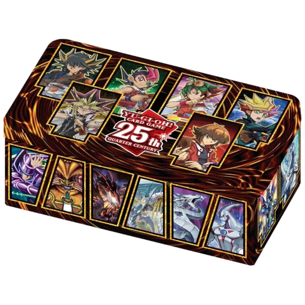 KONAMI- Yu-Gi-Oh Trading Card Game Tin of Dueling Heroes 25th Anniversary Tedesca, 1° Edizione, Colore Argento