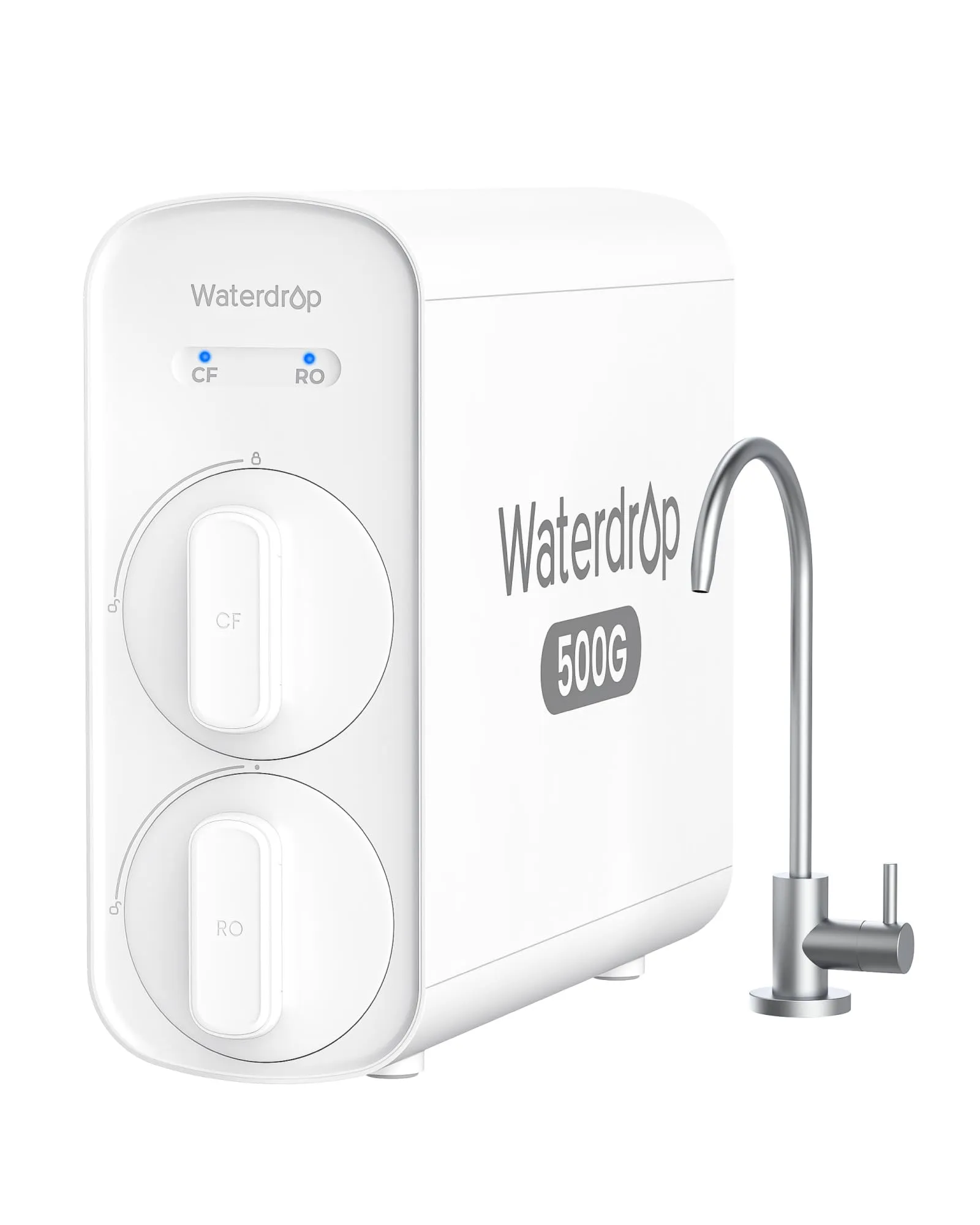 Waterdrop G5P700A Filtro Per Acqua Osmosi Inversa pH+ Minerale Alcalino, Certificato NSF/ANSI 372, 700G Sistema Filtrazione Dell'acqua RO 8 Stadi, 2:1 Puro Scarico, Rubinetto LED