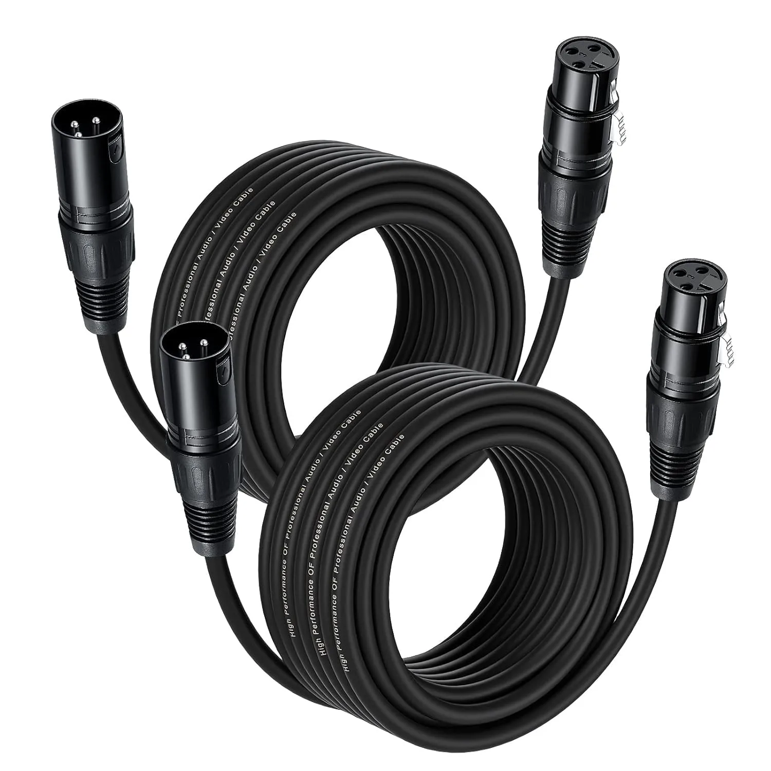 NUOSIYA Cavo XLR Bilanciato, 2 Pacchi per Microfono, da XLR 3 Pin Maschio a Femmina, per Registratore da Studio, Mixer, Sistema di Altoparlanti, Alimentazione Phantom (10m)