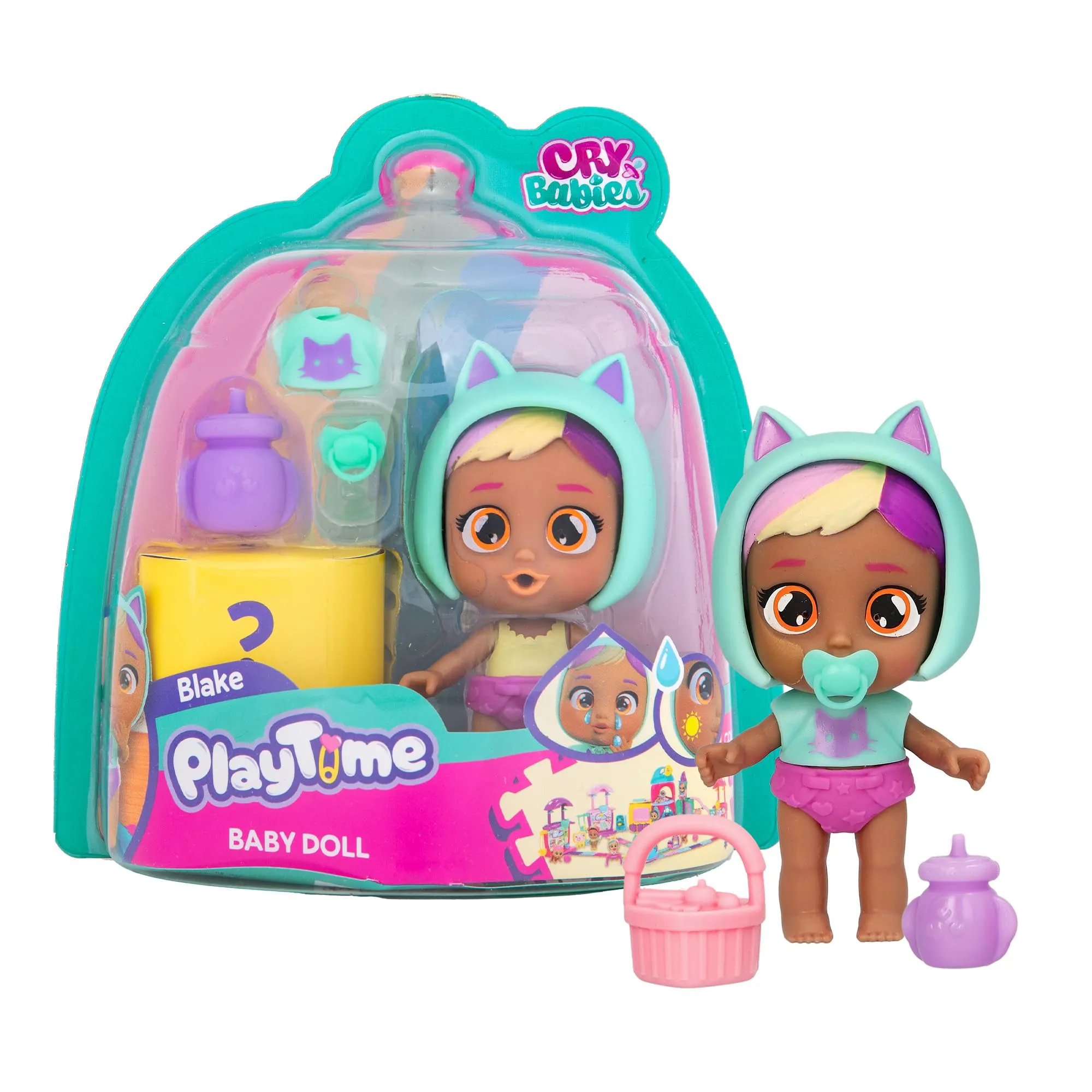 Cry Babies Playtime Day Care Blake, Mini Bambole, con 5+ Accessori, Piange Lacrime Vere con un rivelatore magico, giocattolo per bambini di 4-6 anni
