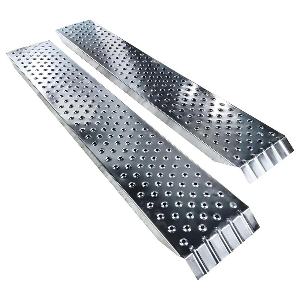 VOUNOT® Rampa di Carico in Acciaio, Due Rampe per Moto, Scooter, Quad, Trattorino, Furgone, Carrello, Carico Massimo 400 kg, 160x23 cm