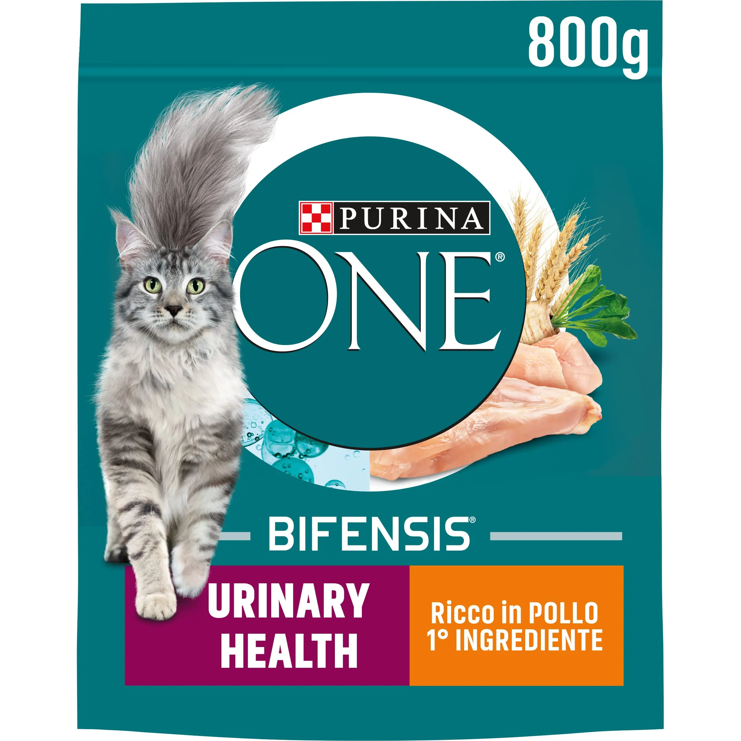 PURINA ONE Bifensis Urinary Health Crocchette per Gatti Adulti con Pollo e Frumento 8 Sacchi da 800g