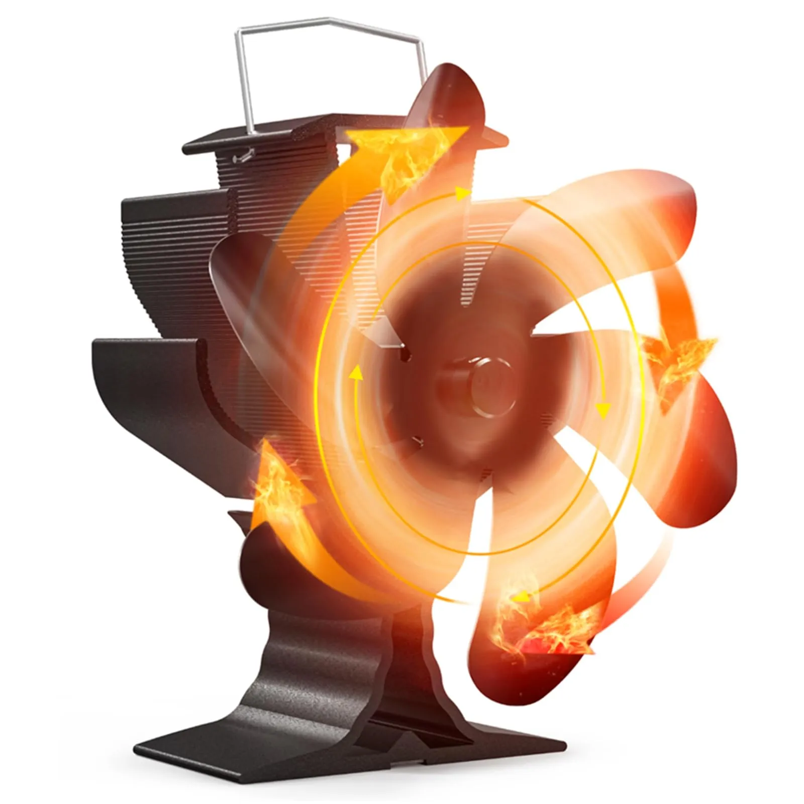Signstek Ventilatore per stufa, ventilatore a 6 fogli, silenziosa circolazione del calore, ventilatore a legna senza corrente per stufa a legna (6)