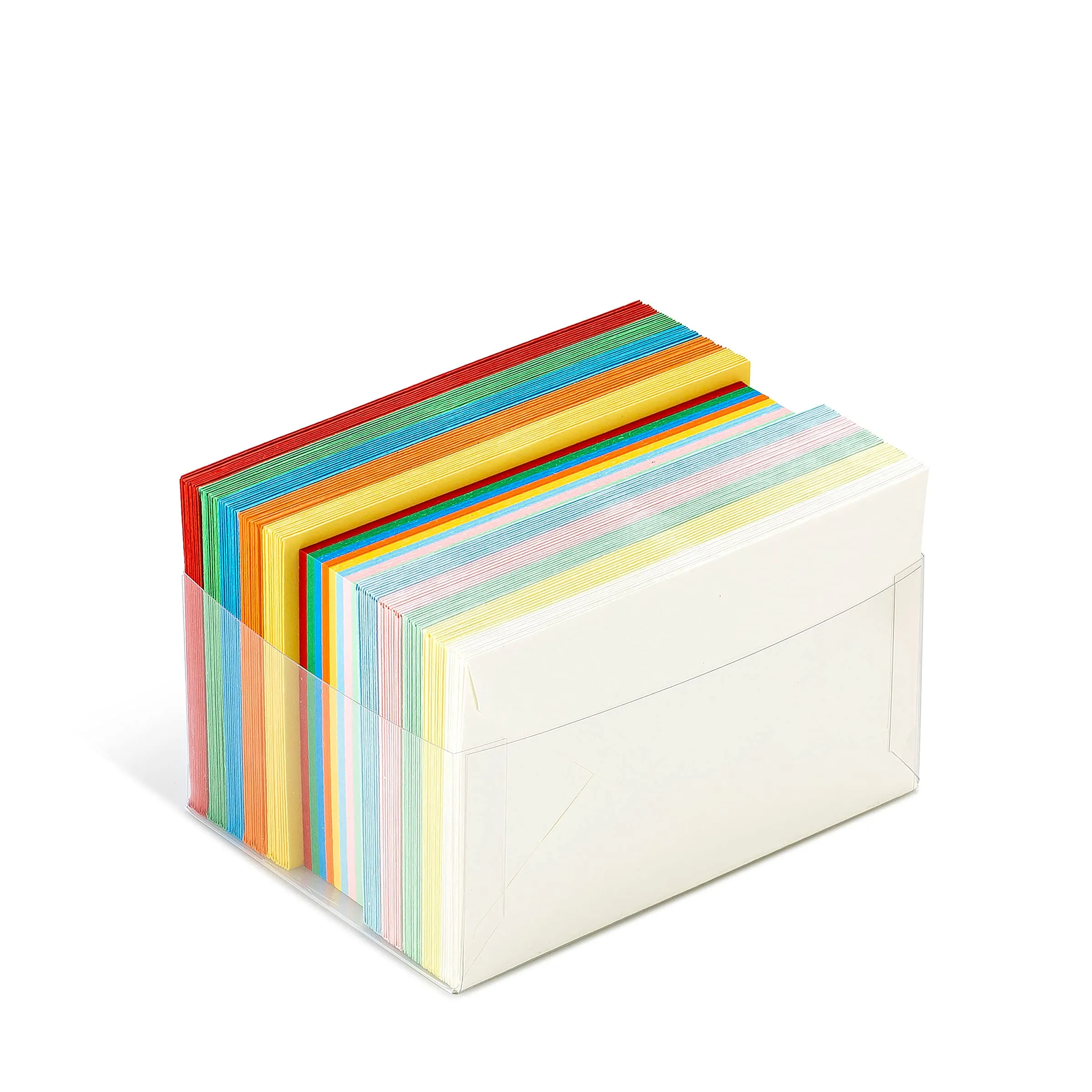 Favini A57X151 Scatola multicolore da 100 Buste e 100 Cartoncini 5 colori intensi + 5 colori pastello assortiti Dimensioni 7,2x11 cm. Tanti colori ideali per ogni occasione speciale, Made in Italy