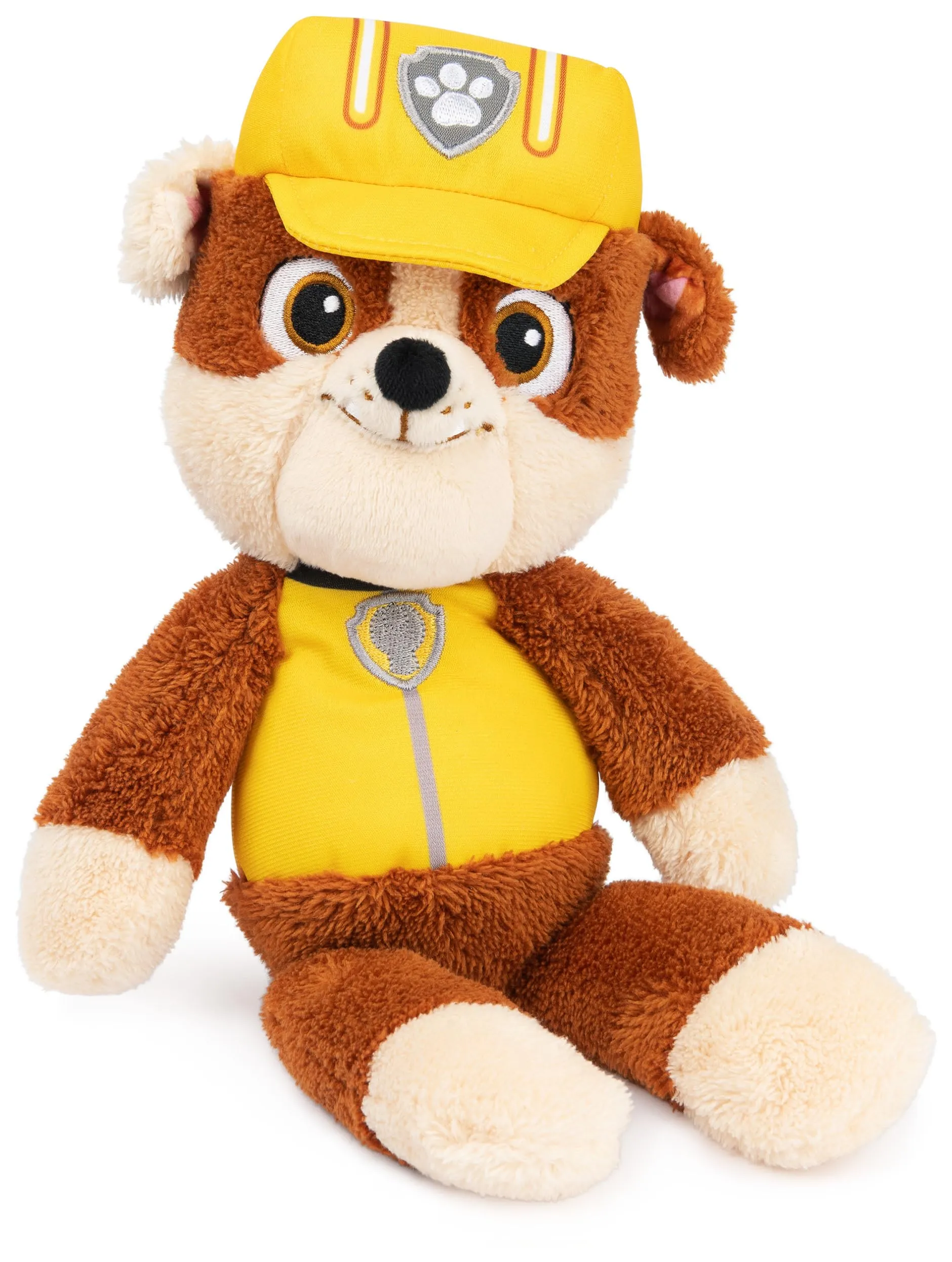 Paw Patrol GUND, Amico di Peluche Portatile Rubble Ufficiale, Animale di Peluche Adatto da 1 Anno in su, Giallo e Marrone, 33,02 cm