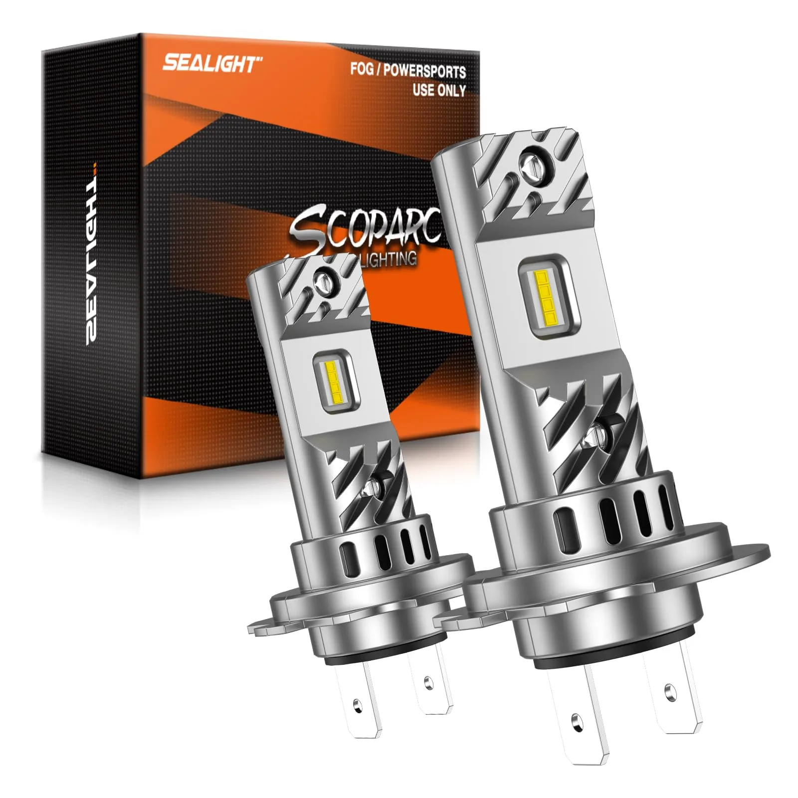 SEALIGHT 2024 Lampadine LED H7 aggiornate, design mini 1:1 6500K luce bianca fredda, 22000LM 500% ultra luminoso, 60000+ ore di vita, nessun adattatore richiesto, confezione da 2, no ventilatore