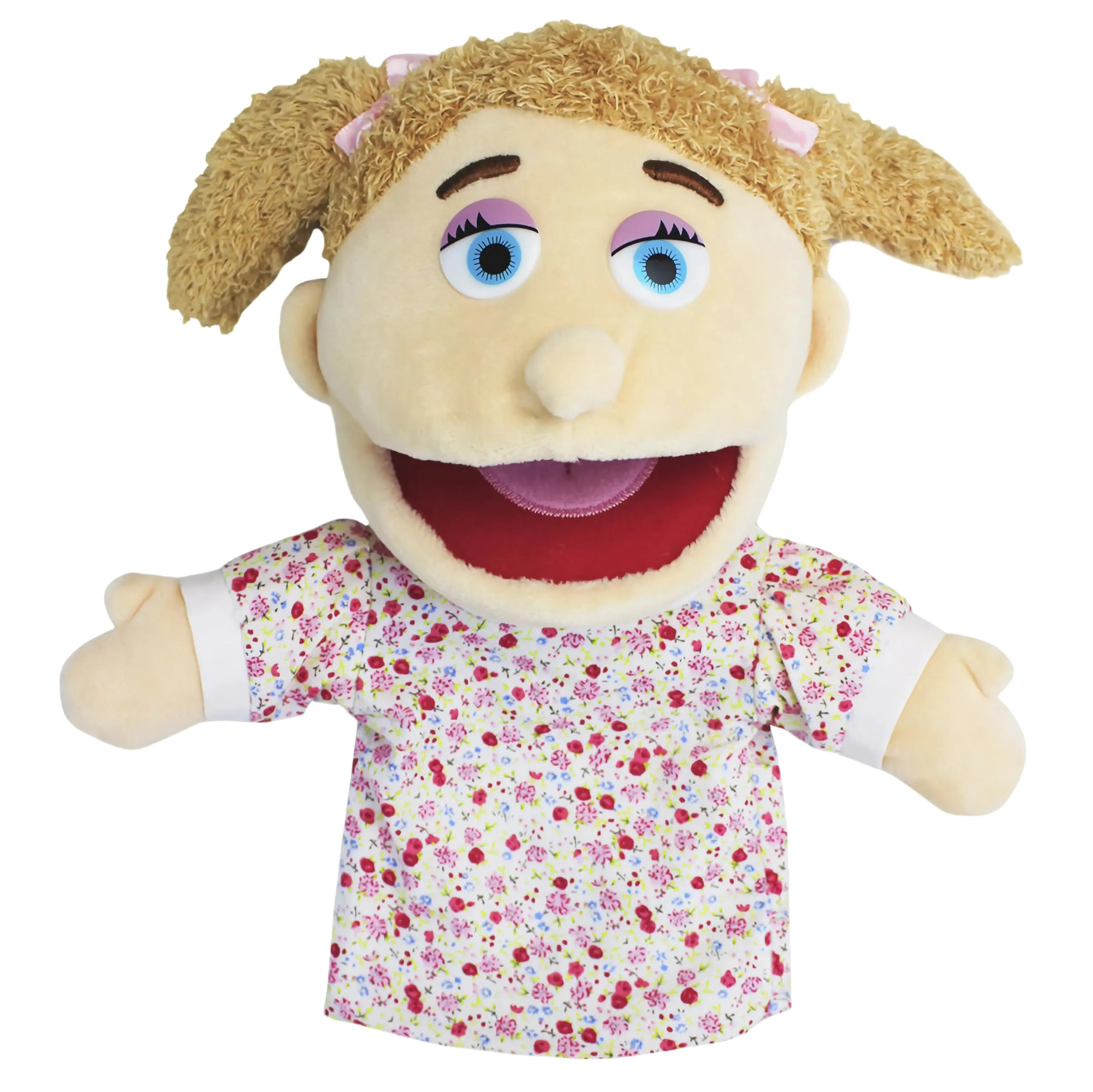 LOMTRATS Marionette a mano per bambini,Include nonno,nonna,papà,mamma,figlia,figlio con bocche aperte mobili,perfette per raccontare storie,insegnare,regali di compleanno,1Pcs